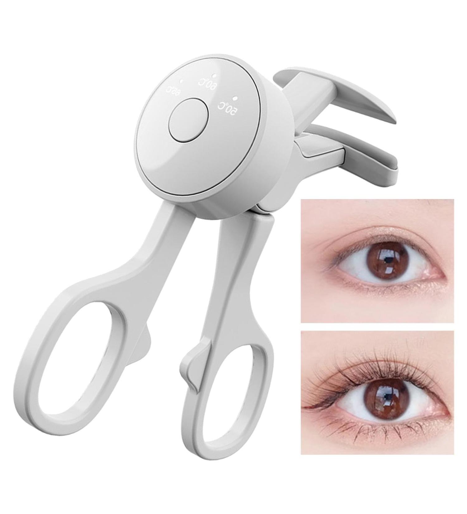 Heated Eyelash Curler - Eyelash Curler for Cosmetics Eyelash Perm Tool for Women | Quick Heating Silicone Eyelash Curler Refillable Makeup Tool Portable Compact White. - Buy Online on GoSupps.com