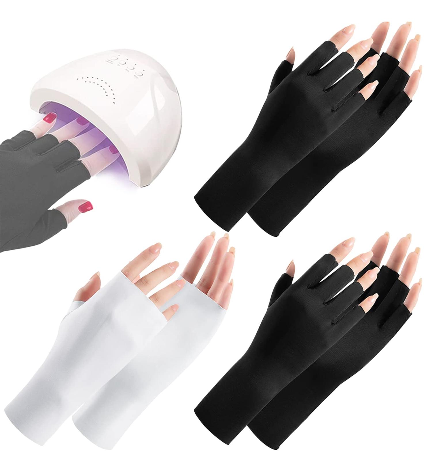 BDSHUNBF 3 Pairs Anti UV Gloves Professional Protection Fingerless Gloves for Manicures Moisturizing Gloves Nail Art Skin Care UV Shield Gloves for Home Outdoor - Buy Online on GoSupps.com