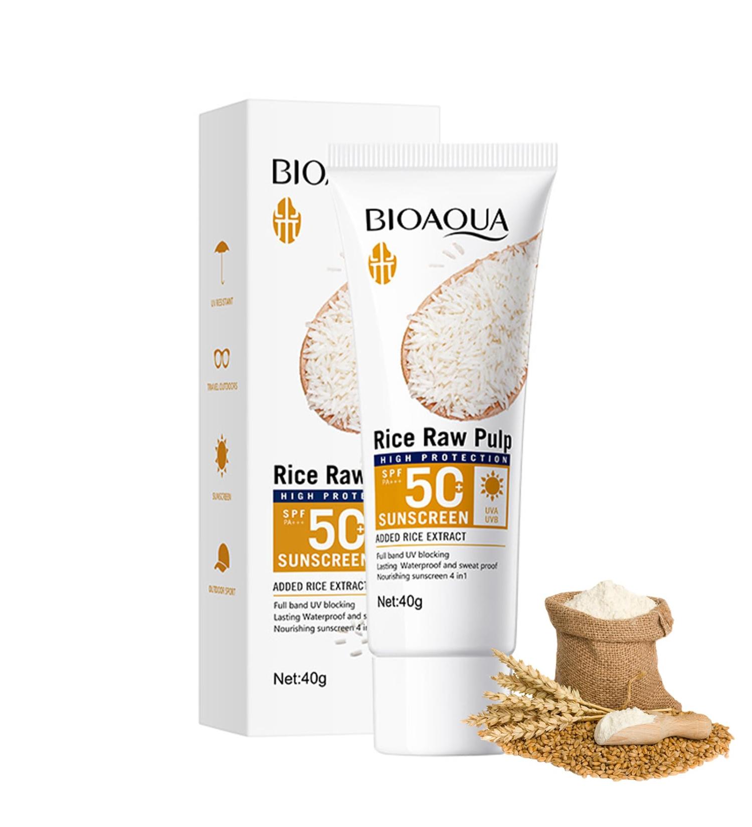 Rice Sun SPF 50+ Natural UV Face Cream SPF 50 UVA & UVB Protection Immediately - Buy Online on GoSupps.com