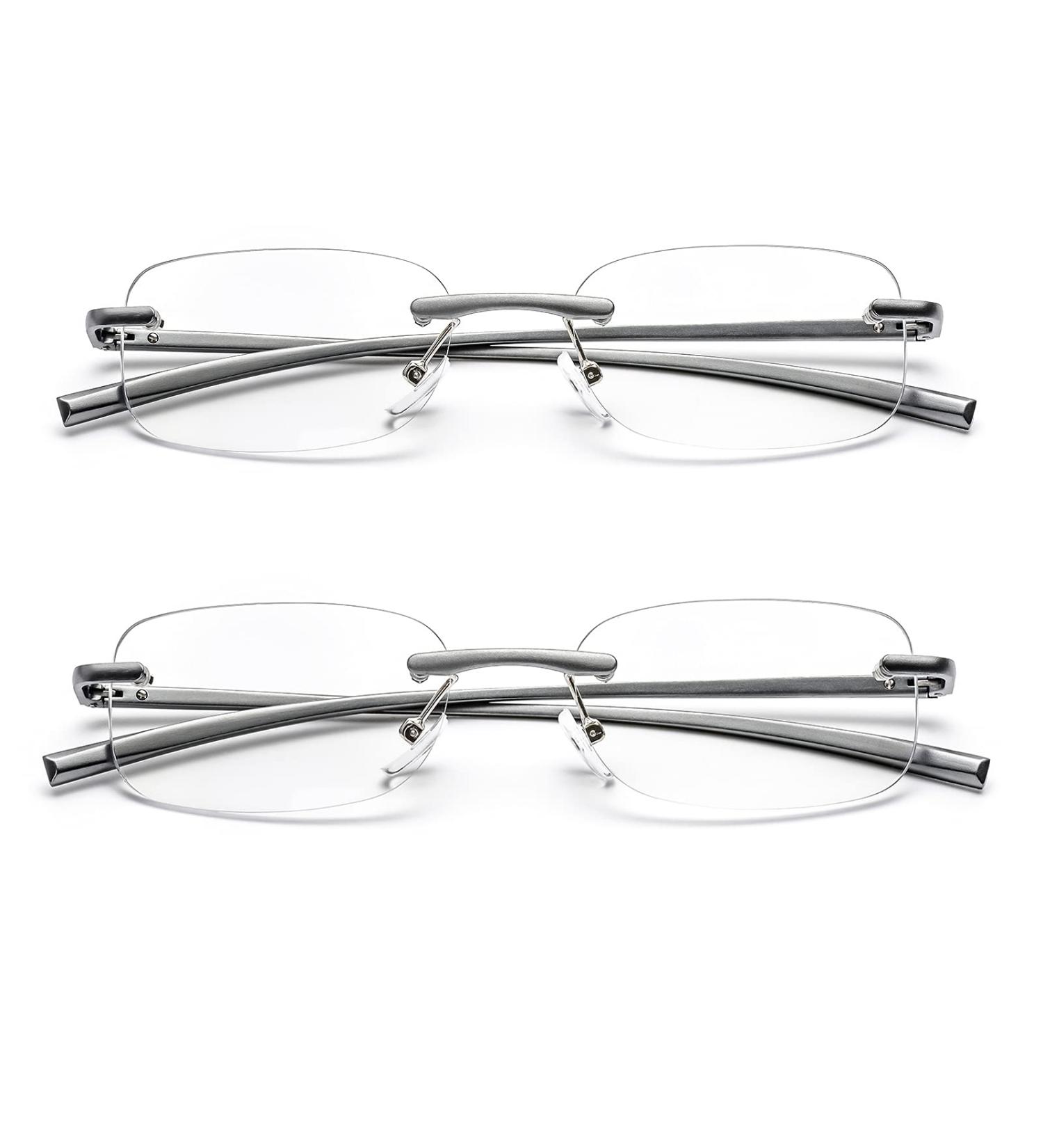 Shop Interior 2-Pack Borderless Blue Light Filter Reading Glasses for Men & Women - Lightweight Spring Hinge Anti-Blue Computer Glasses (1.00) - Buy Online on GoSupps.com