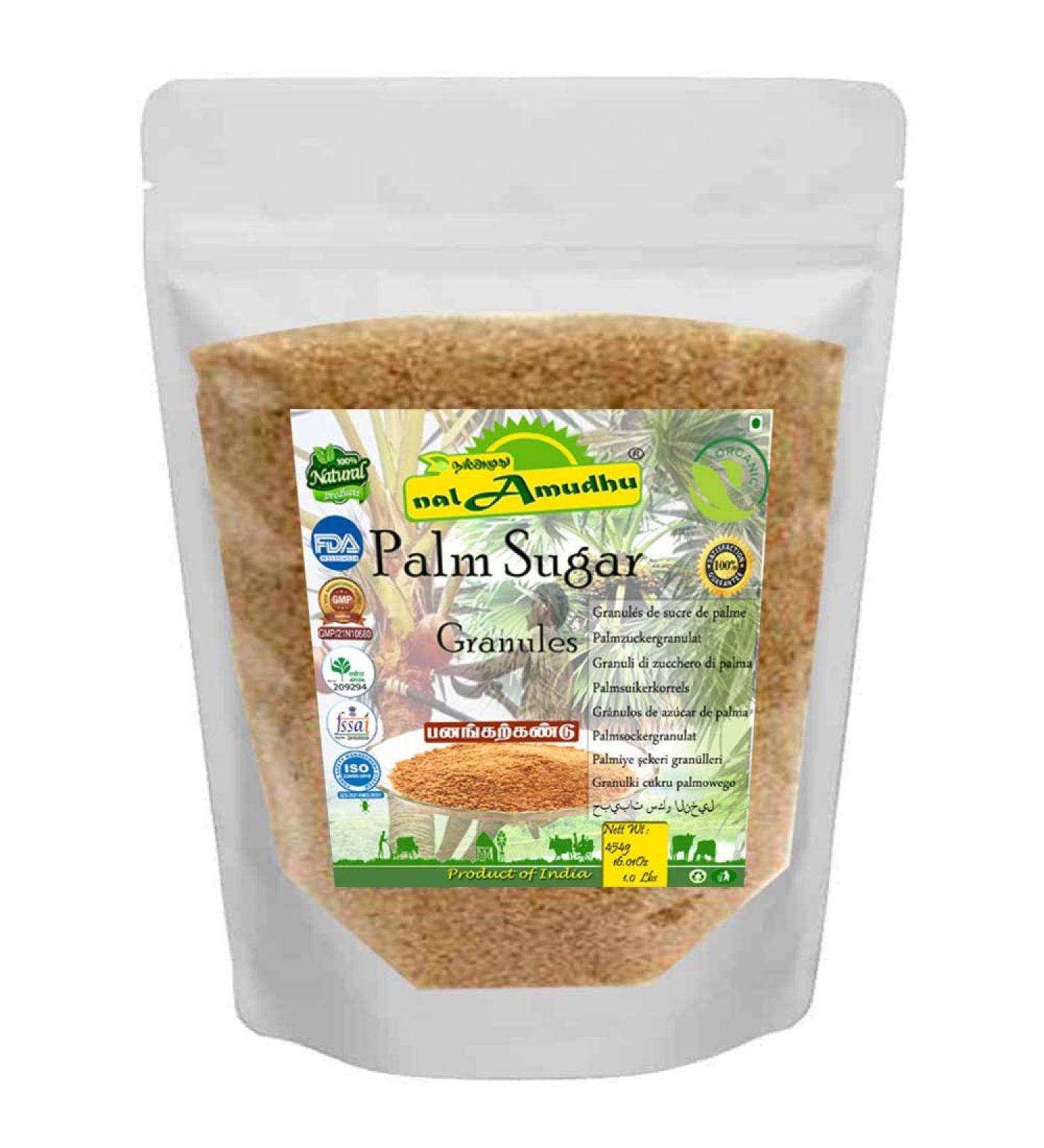 Pure Palm Sugar Granules - 100% Authentic & Low Glycemic Sweetener - 454g - Buy Online on GoSupps.com