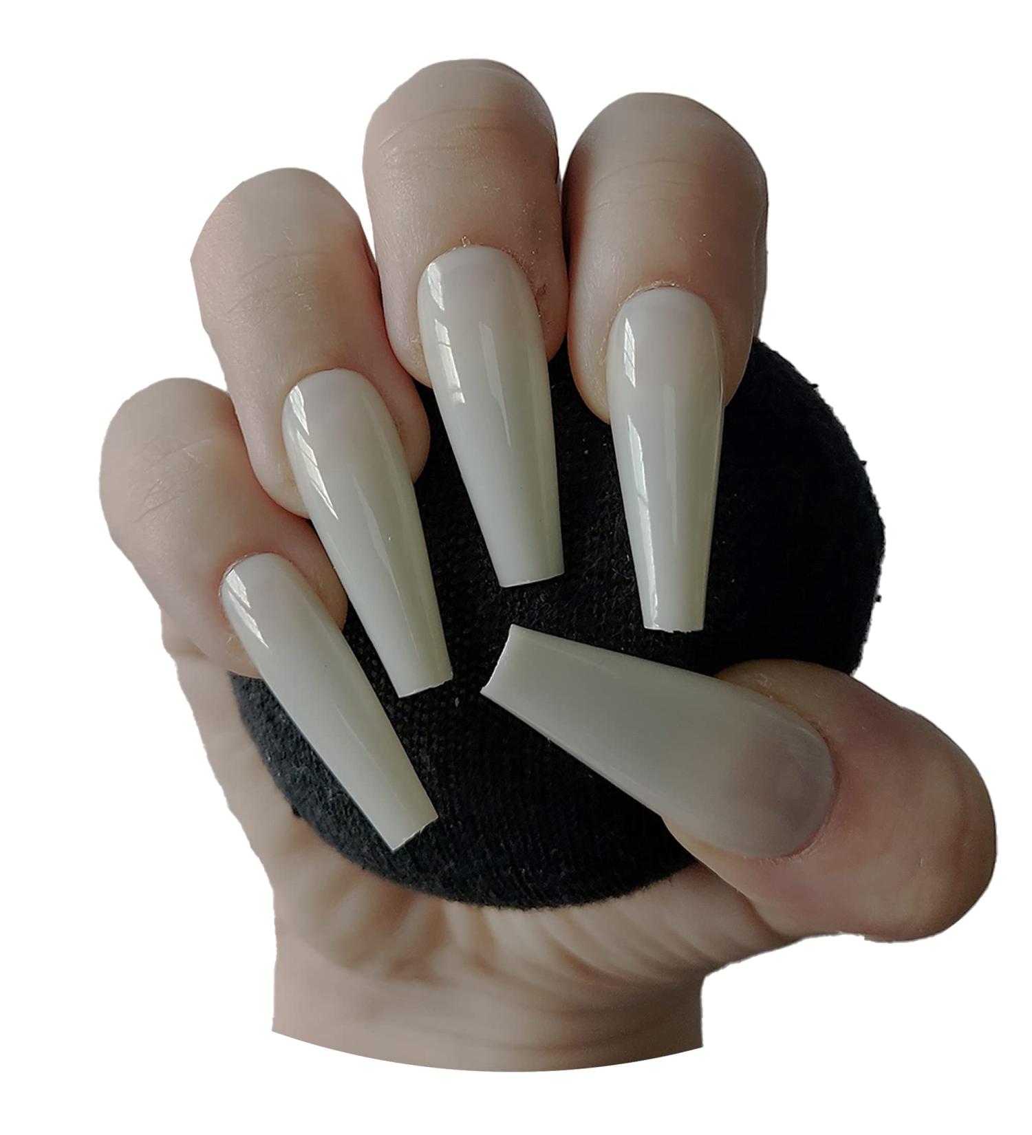 600 Pieces COFFIN Extra Long Tapered NATURAL Full Cover False Nails Glue On Tips - Professional Salon & Home Use. - Buy Online on GoSupps.com