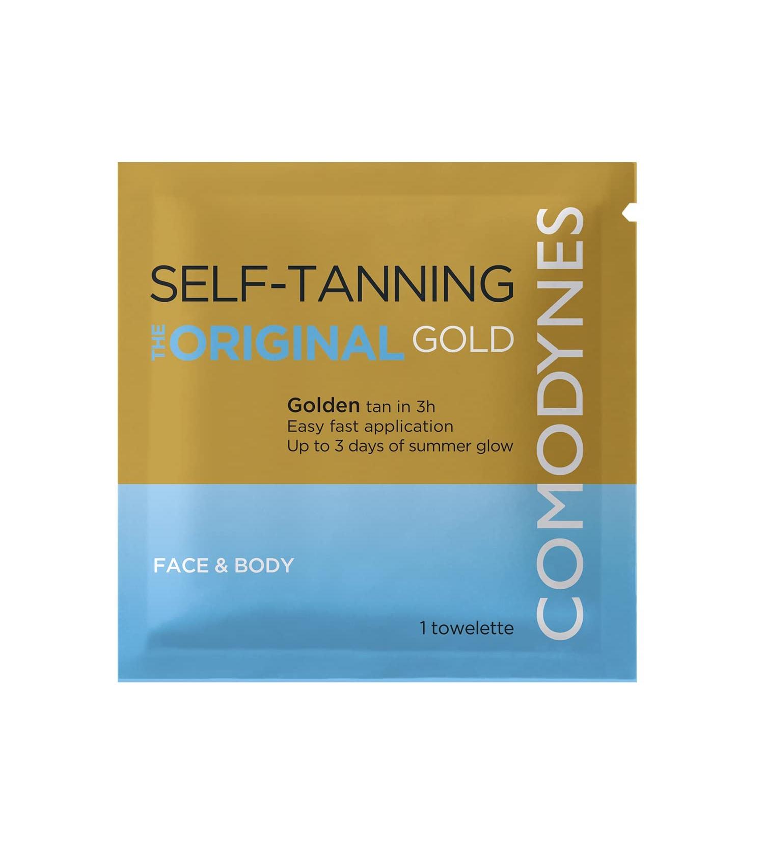 Comodynes Self-Tanning Towels - Gold Finish Natural & Long-Lasting Tan | 8 Pack for Face Neck & Cleavage - Buy Online on GoSupps.com