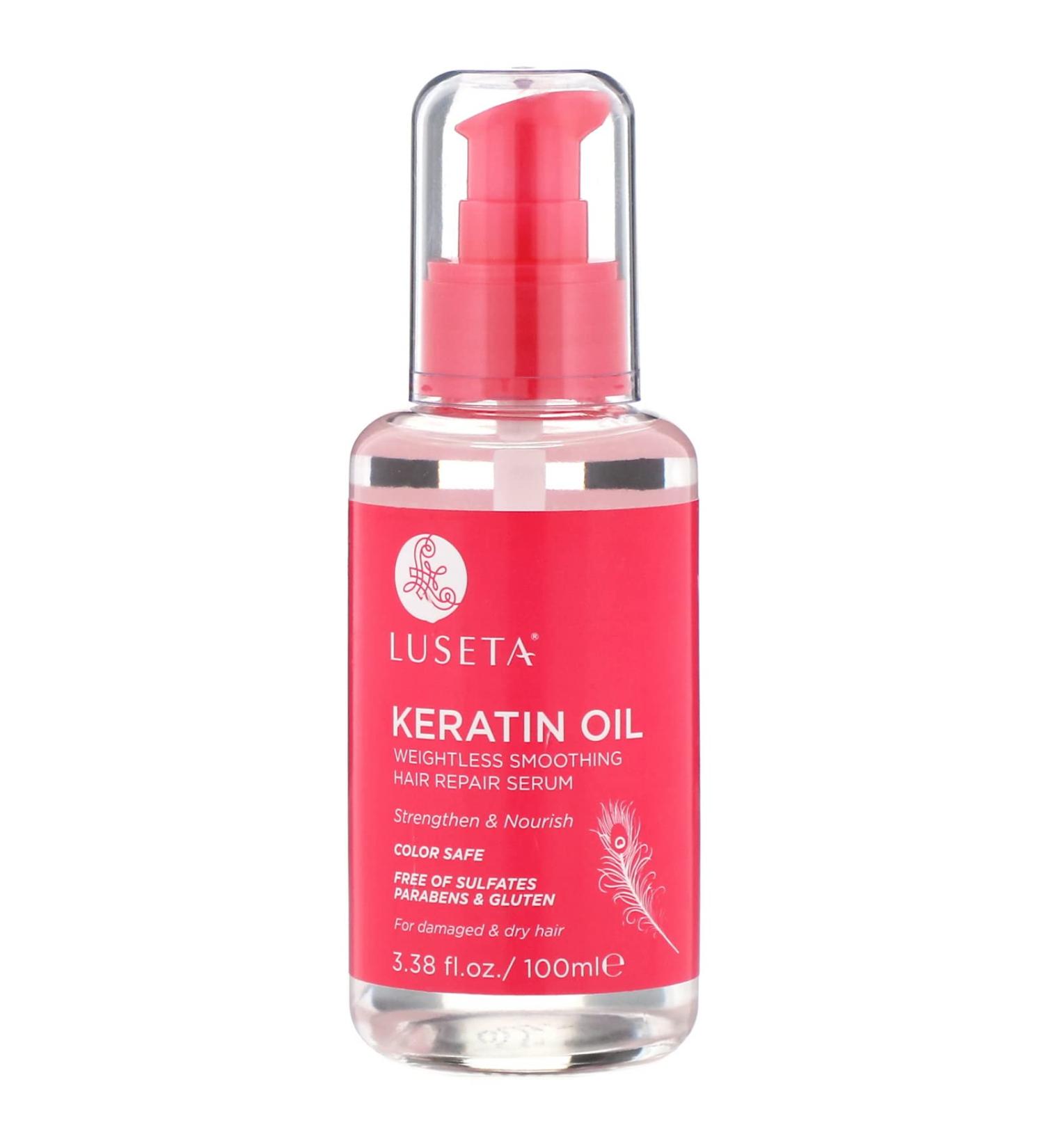 Luseta Beauty Keratin Oil Weightless Smoothing Hair Repair Serum 3.38 fl oz (100 ml)