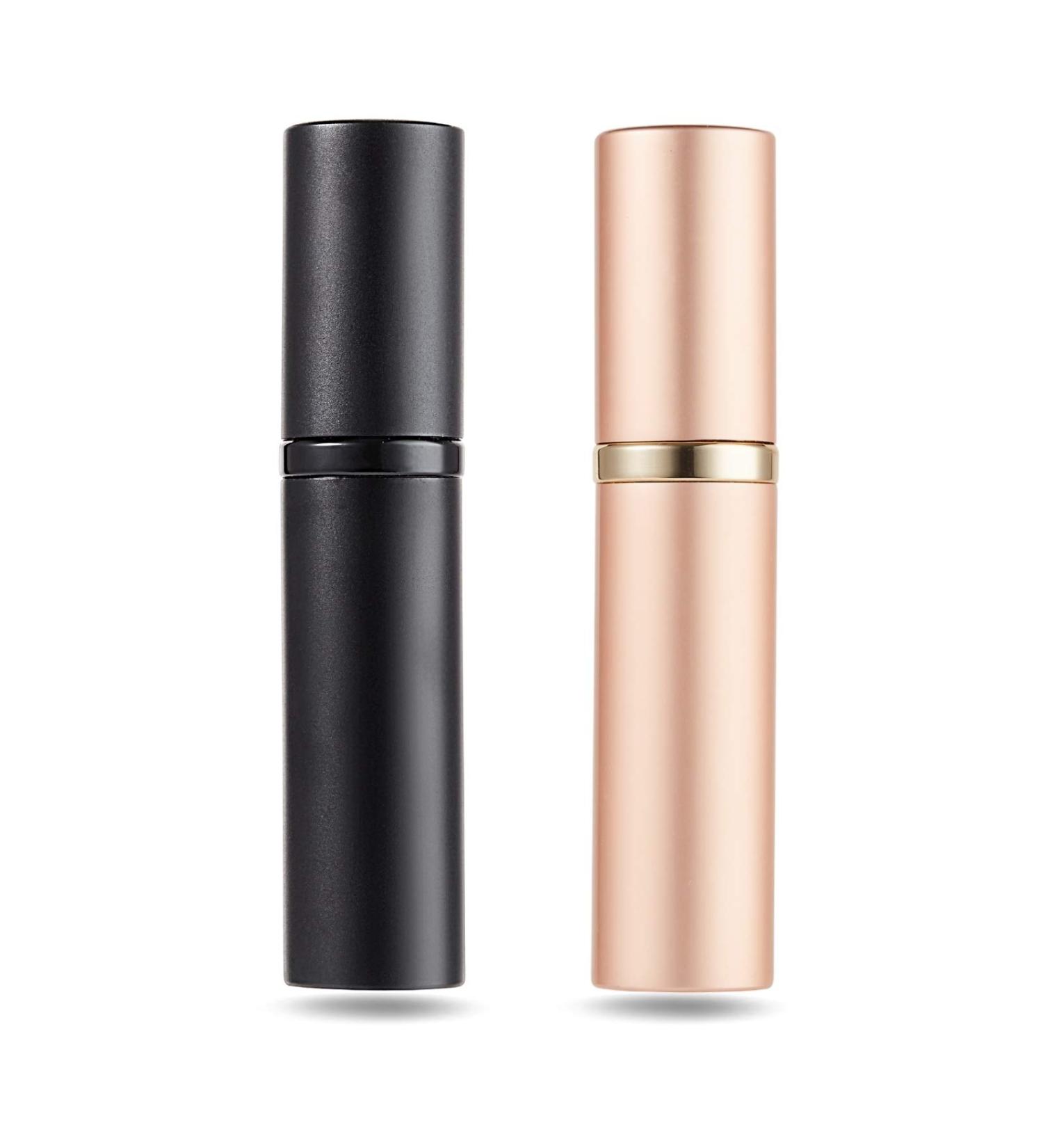 Asanana Dusty Perfume Atomizer Spray Bottle - 5ml Travel Size No Funnel Black & Rose Gold - Ideal for Handbag & On-the-Go Use - Buy Online on GoSupps.com