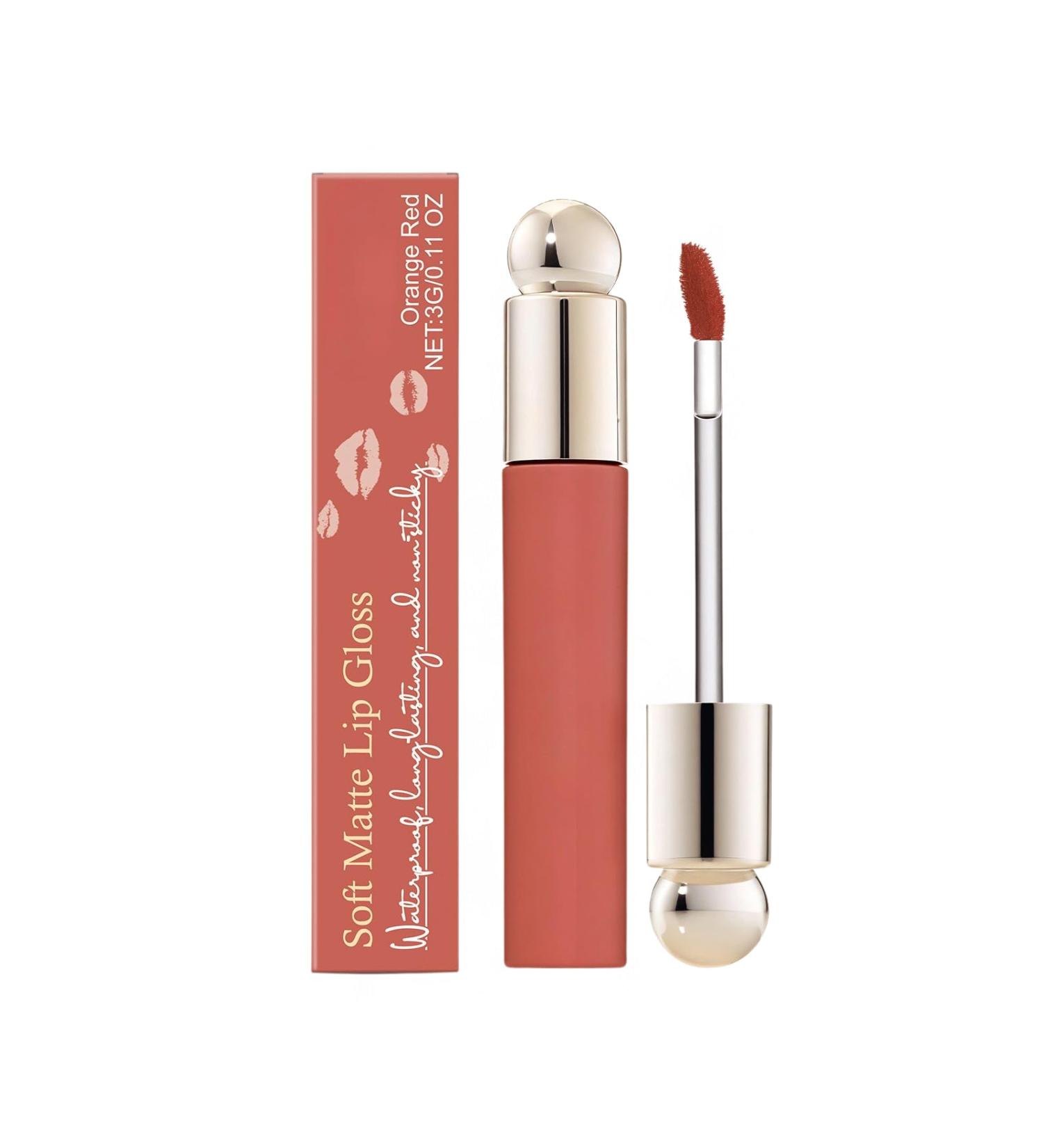  Nuvilo Moisturizing lip gloss for soft glossy lips lightweight formula with moisturizing shine comfortable to wear all day natural luminous finish (orange-red) - Buy Online on GoSupps.com