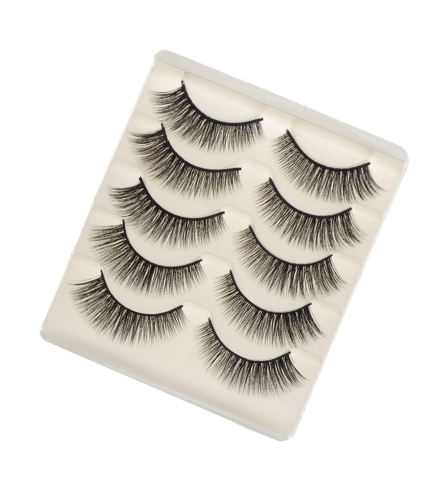 minkissy Reusable Black Eyelashes 5 Pairs Long Thick Eyelashes Eyelashes Fluffy Artificial Eyelashes Grafting Tool Long Eye Lashes Segmented False Eyelash Handmade Eye Lashes Set Slim 3d - Buy Online on GoSupps.com
