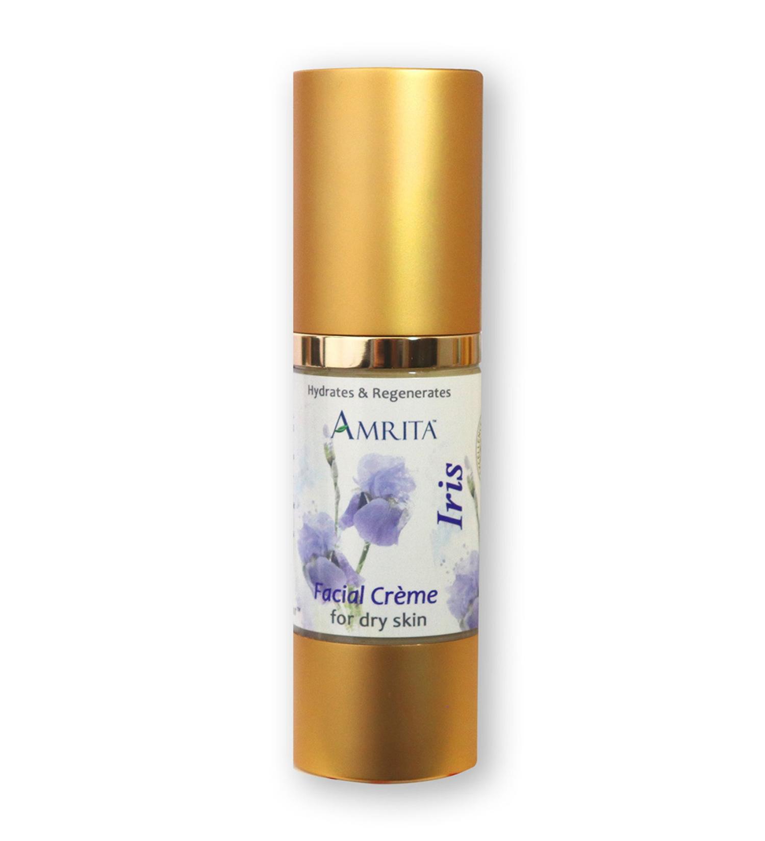 AMRITA Aromatherapy Iris Facial Cr me (For Dry Skin) - Blended with Premium Therapeutic Quality Essential Oils of Iris - SIZE: 30ML