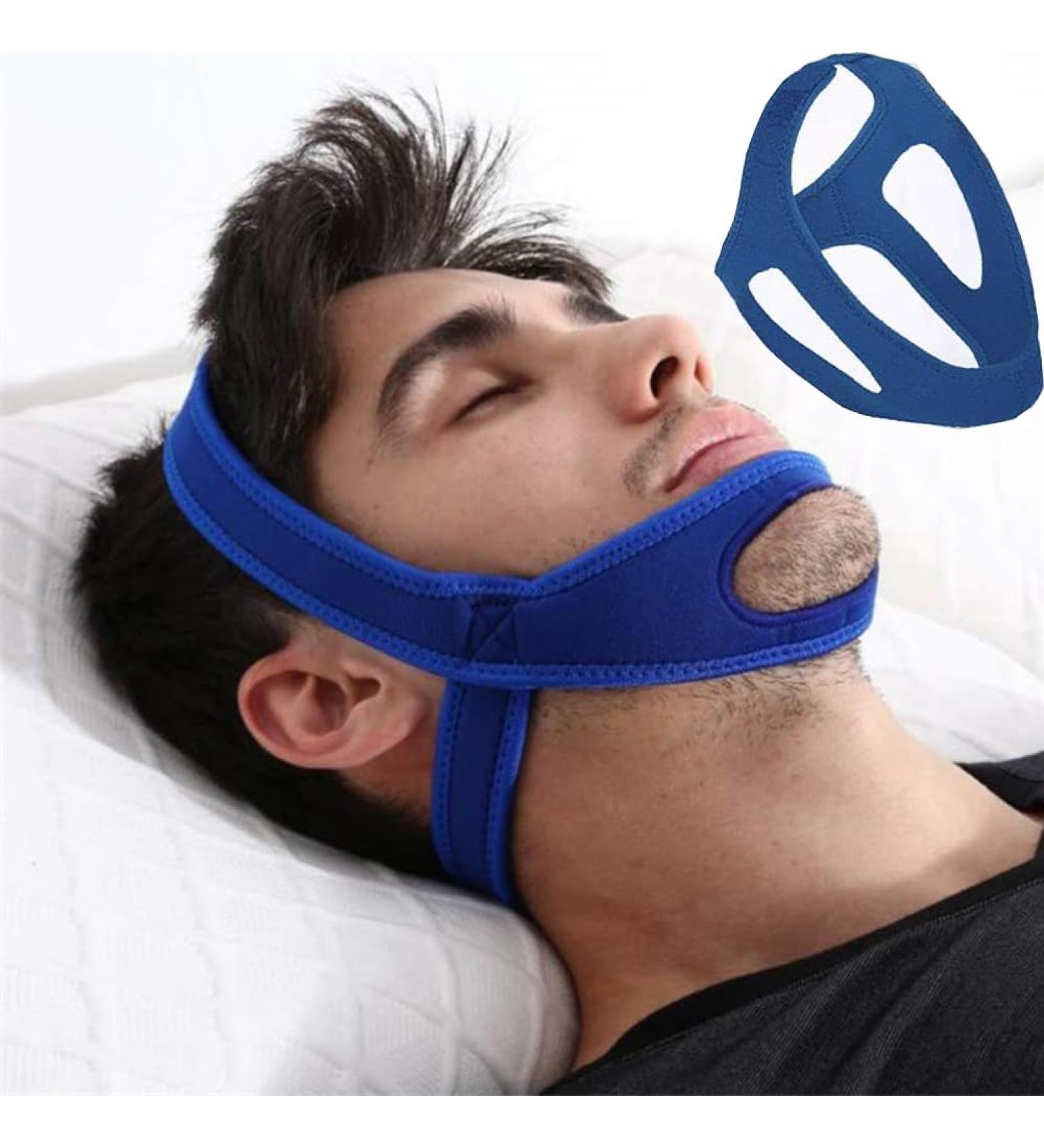 Anti Snoring Chin Strap for CPAP Users - Adjustable Breathable Sleep Aid | Comfortable Snore Stopper for Men & Women | Blue - Buy Online on GoSupps.com