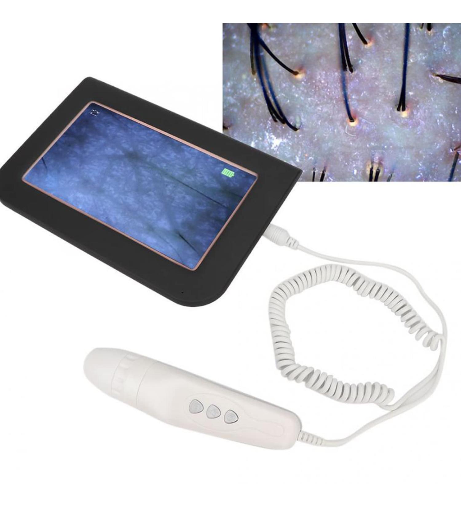 Skin Hair Analyzer Professional Facial Skin Health Detector Moisture Tester 50X 200X Skin Diagnosis Scanner System Hair Analyzer Machine Skin Pigment Tester for Home Salon Use - Buy Online on GoSupps.com