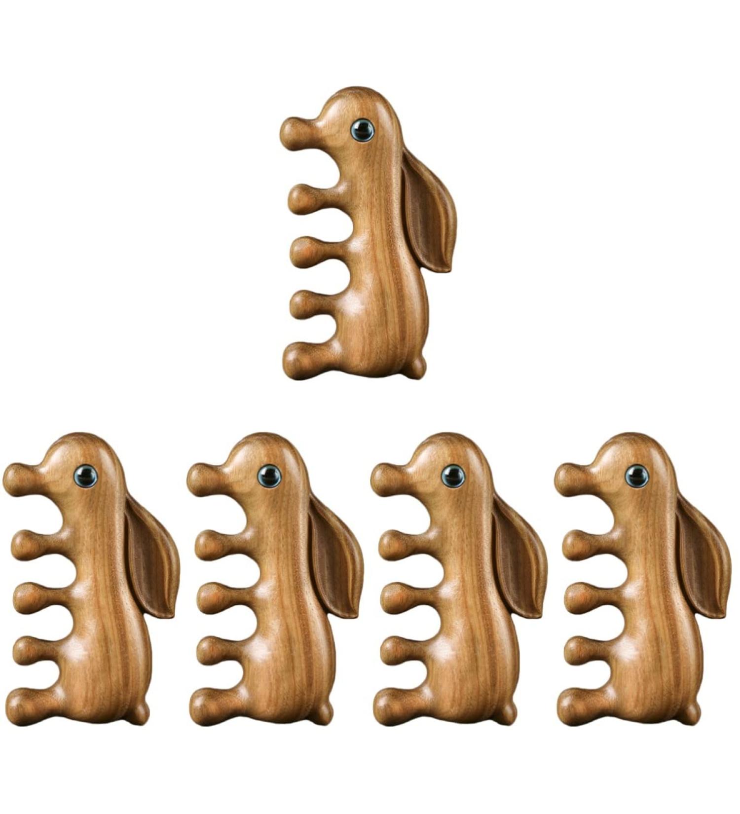 minkissy 5pi ces Peigne De Massage Naturel Forme De Lapin Peigne Dents Larges Pour Cheveux Boucl s Et Raides Accessoire Anti- Pour Et D m lage - Buy Online on GoSupps.com