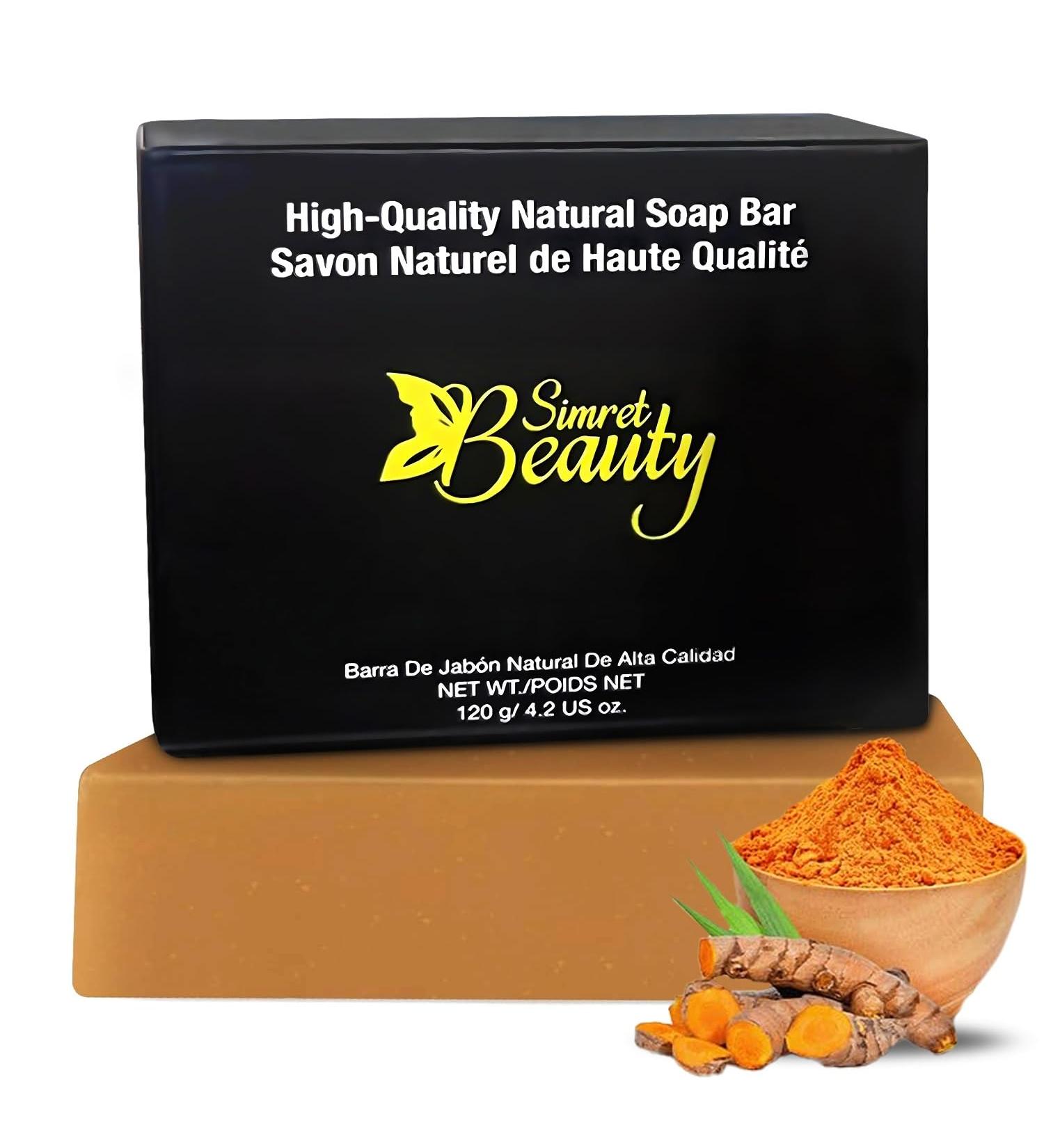 Turmeric Soap Bar - Natural Acne & Dark Spot Cleanser | Organic Charcoal Face & Body Soap | Cruelty-Free & Sulfate-Free 4.2 oz - Buy Online on GoSupps.com