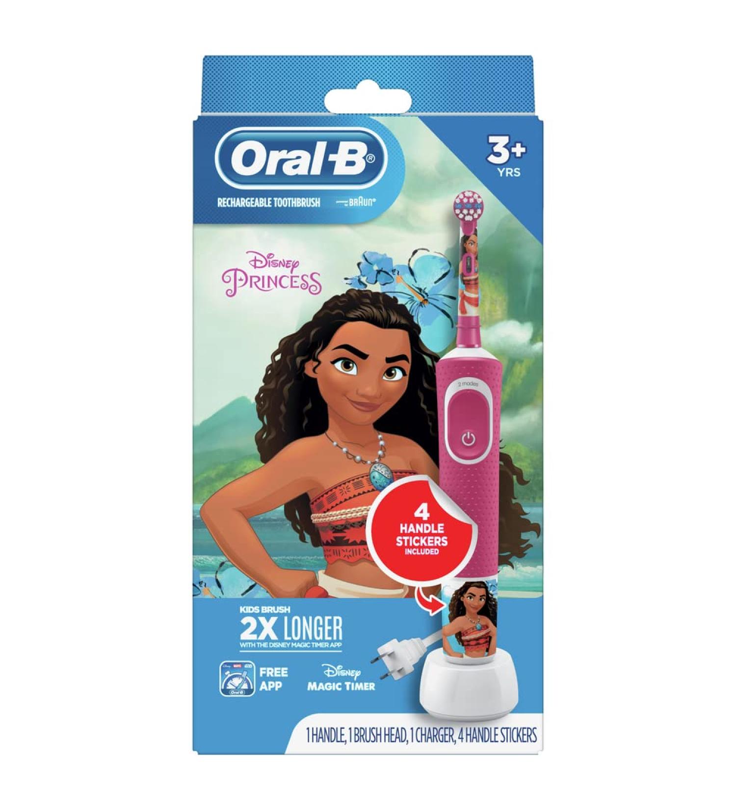 Oral-B Kids Rechargeable Electric Toothbrush with Disney Princess - Ages 3+ | Fun Oral Care! - Buy Online on GoSupps.com