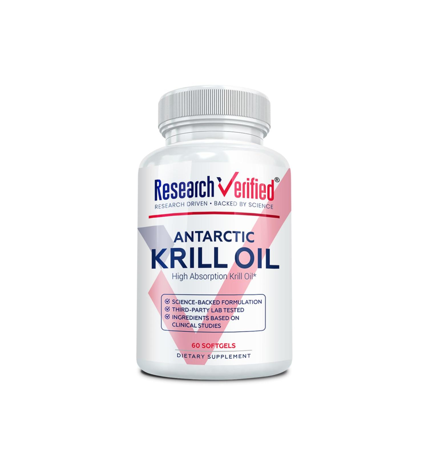Research Verified Antarctic Krill Oil - Improve Heart Function Boost Cognition - 2000mg - 60 Softgels - Made in The USA 1 - Buy Online on GoSupps.com