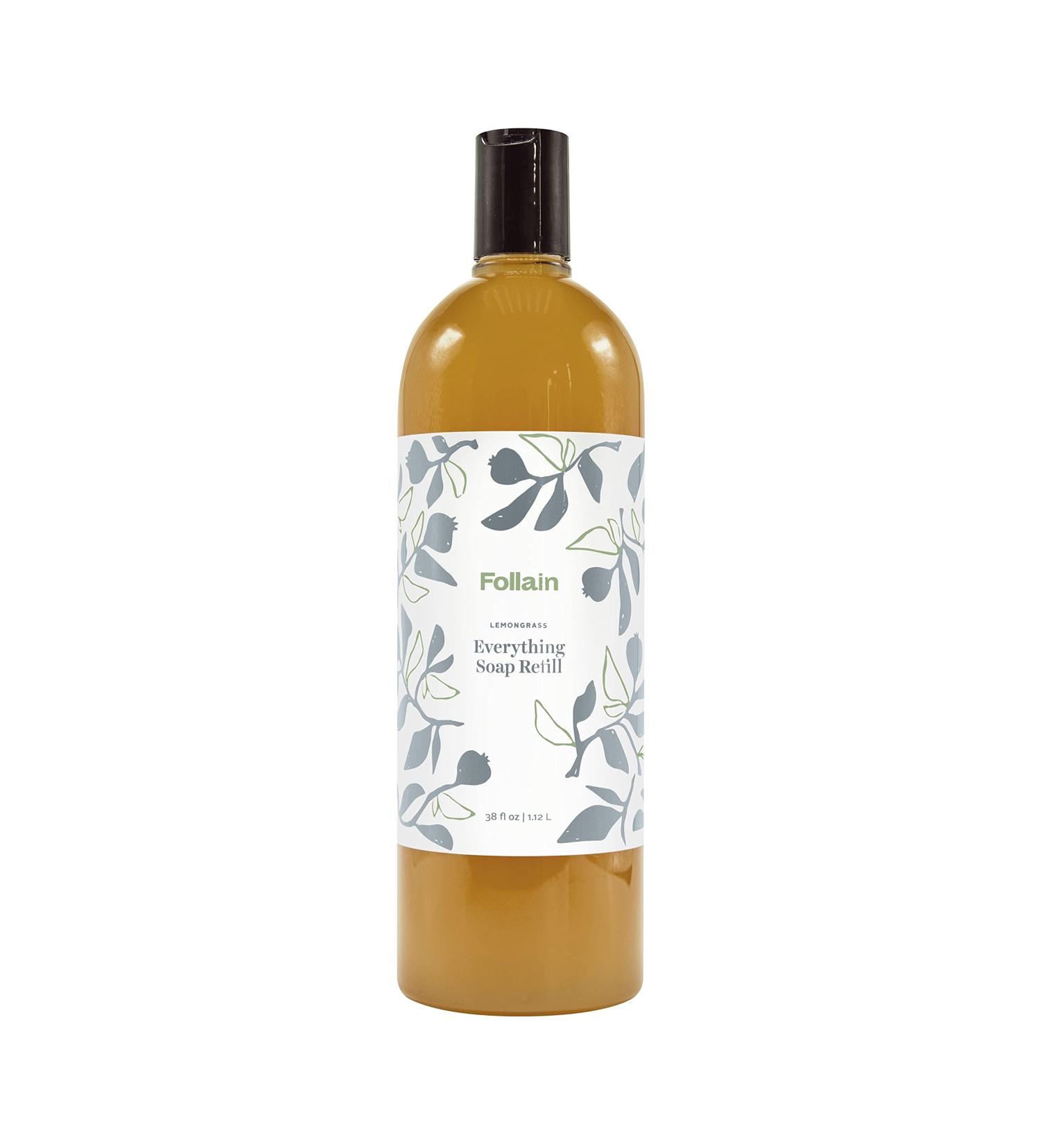 Follain Lemongrass Liquid Hand Soap Refill | Moisturizing & Skin-Softening Castile Soap | Biodegradable with Essential Oils | Non-Toxic & Cruelty-Free | 38 fl oz - Buy Online on GoSupps.com