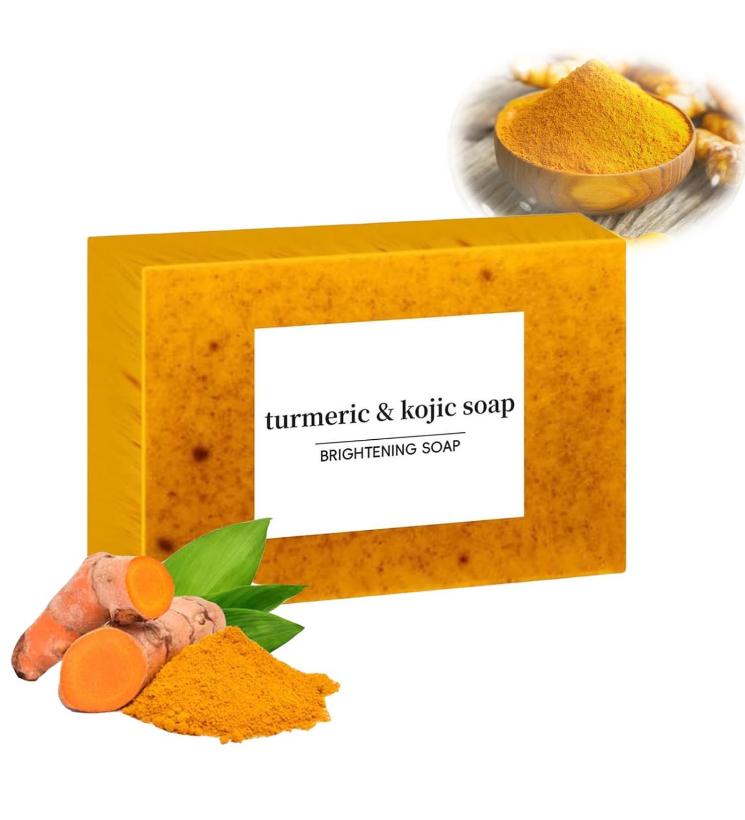 Natural Lemon Turmeric Soap Bar - Organic Face & Body Wash for Glowing Skin Deep Cleansing & Pore Firming Even Skin Tone (1pc - Buy Online on GoSupps.com