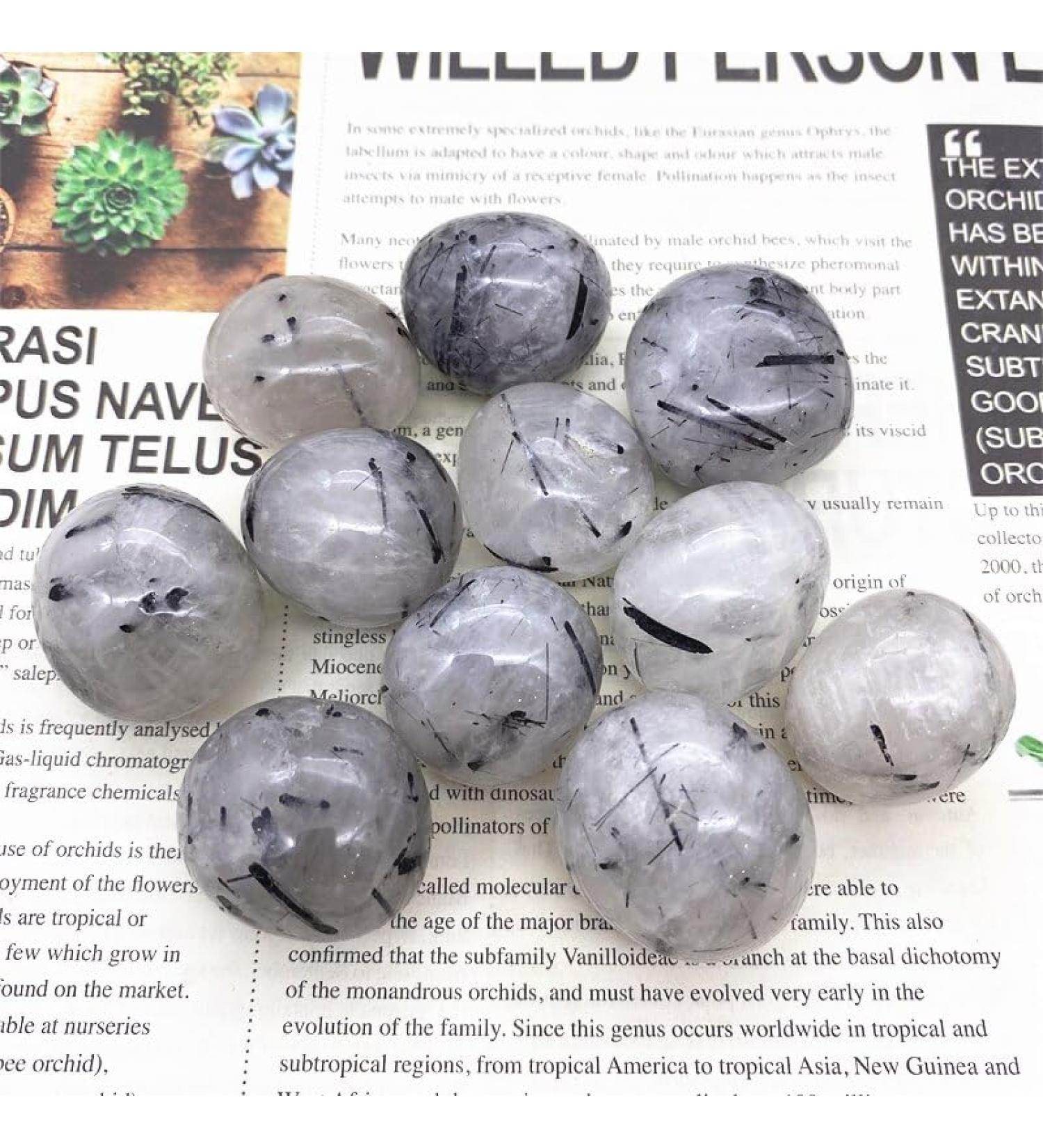 Natural Crystal Rough 100g Natural Clear Black Hair Rutilated Natural Tumbled Stones Bulk Crystals Polished Stones and Crystals - Buy Online on GoSupps.com