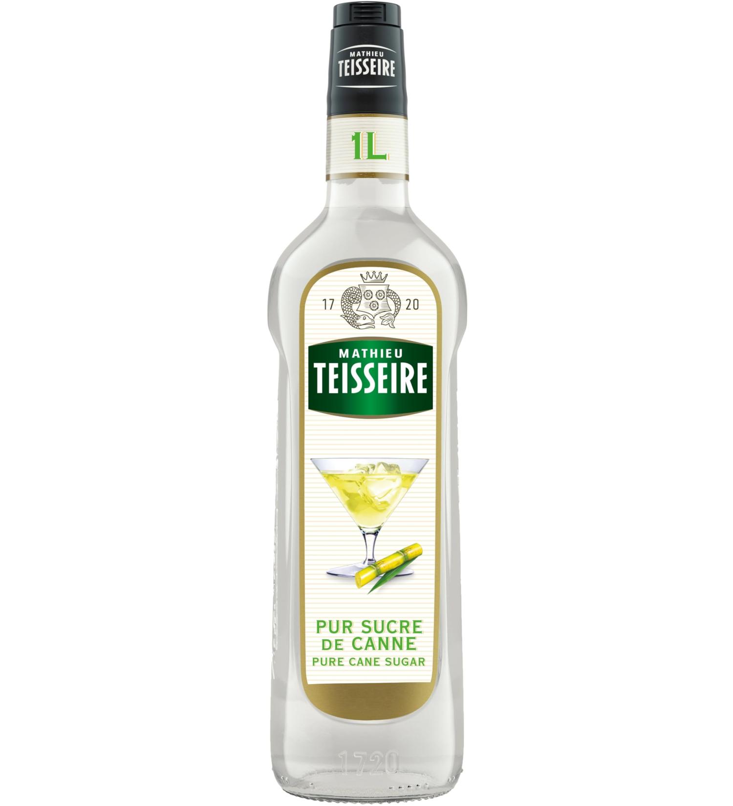 Mathieu Teisseire Pure Cane Sugar Syrup for Drinks Hot and Cold Drinks Preparations with or without Alcohol 1L Bottle - Buy Online on GoSupps.com