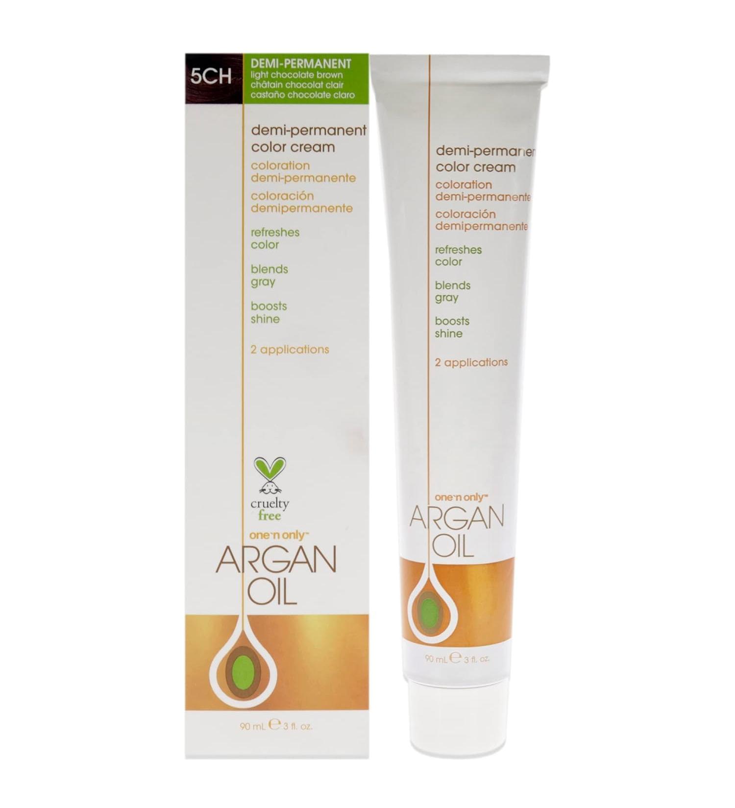 One N Only Demi Permanent Hair Color with Argan Oil - 5CH Light Chocolate Brown - Rich Tones & Gray Coverage - Moisture & Elasticity Boost - International Shipping Available - Buy Online on GoSupps.com