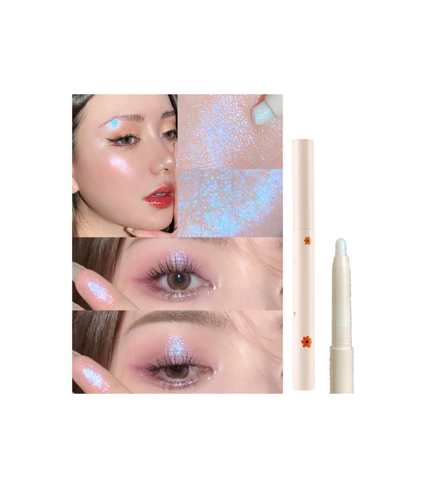 Waterproof High-Gloss Eye Shadow Pen Eyeshadow Stick Shimmer Eyeshadow Pencil Ultra Pigmented and Long Lasting Cream Eye Shadow Pen - (4# Blue) - Buy Online on GoSupps.com