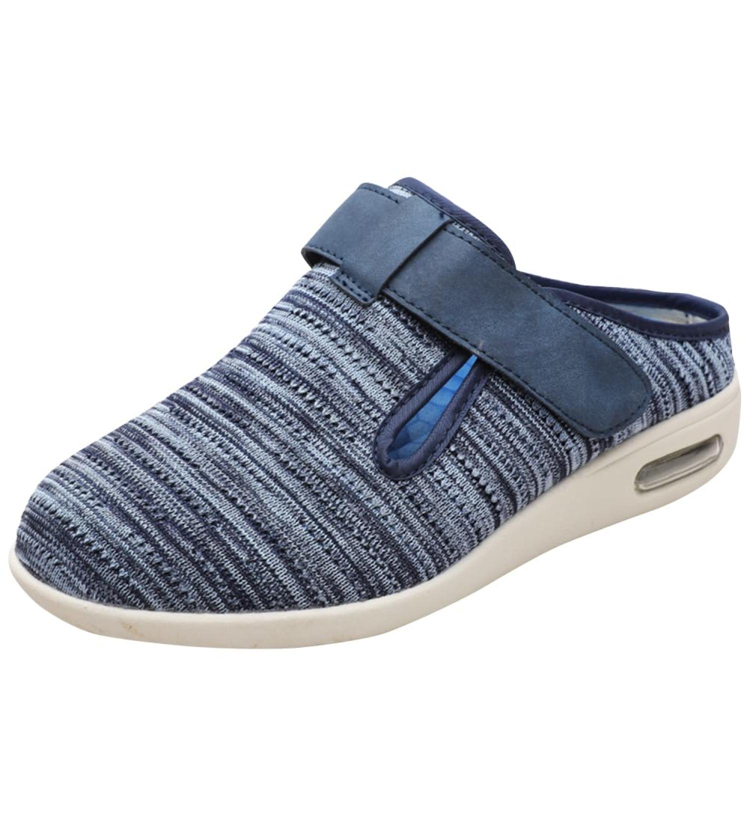 ACE SHOCK Men's Diabetic Summer Walking Sandals - Blue 6.5 Wide | Adjustable Strap, Breathable, Air Cushion Slippers for Plantar Fasciitis & Swollen Feet - Buy Online on GoSupps.com