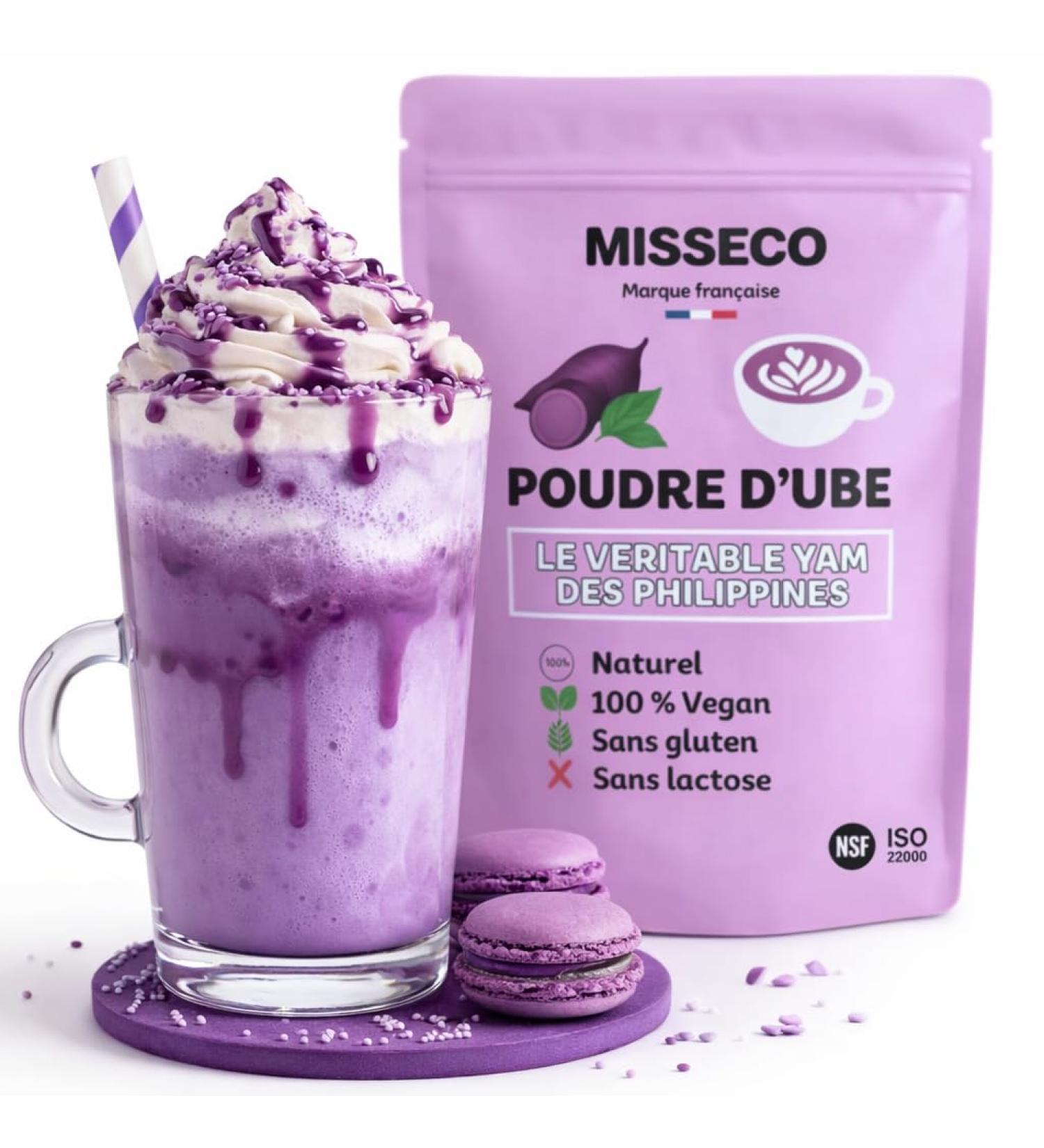 Ube Poudre Misseco 100g - Riche en Antioxydants & Fibres Qualit Premium - Colorant Alimentaire Violette 100% Naturelle - Vegan Sans Gluten ni Additifs - Id al pour Ube Latte Boissons & P tisserie - Buy Online on GoSupps.com