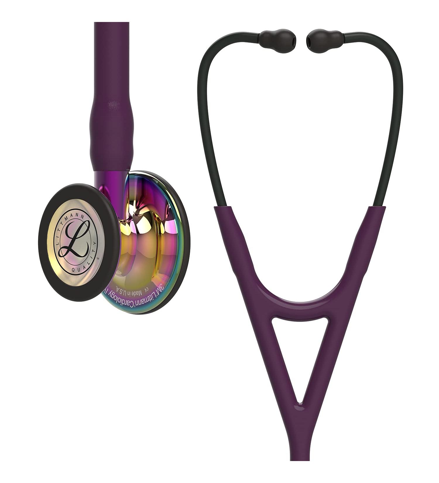 3M Littmann Cardiology IV Stethoscope 6239 - High Polish Rainbow Chestpiece - Plum Tube - Violet Stem - Black Headset - Buy Online on GoSupps.com