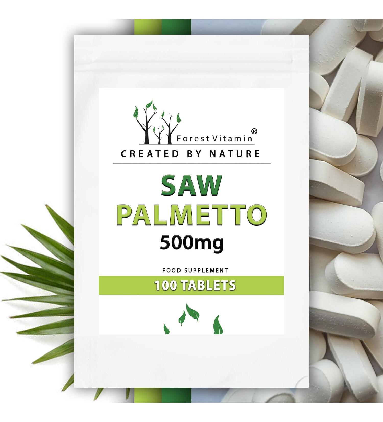 Buy Forest Vitamin Saw Palmetto 500mg - 100 Tablets - Serenoa Repens Extract for Health & Beauty - International Shipping - Buy Online on GoSupps.com