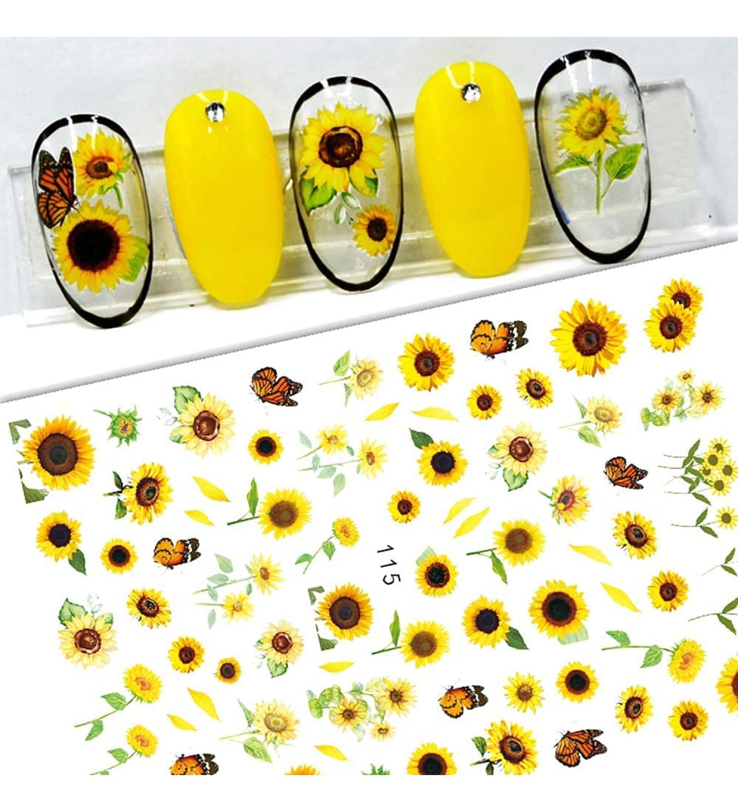 Nail Stickers 3D Nail Stickers Flowers Self-Adhesive Summer Nail Art Stickers Nail Decals for DIY Nail Art Decoration (7 Sheets) - Buy Online on GoSupps.com