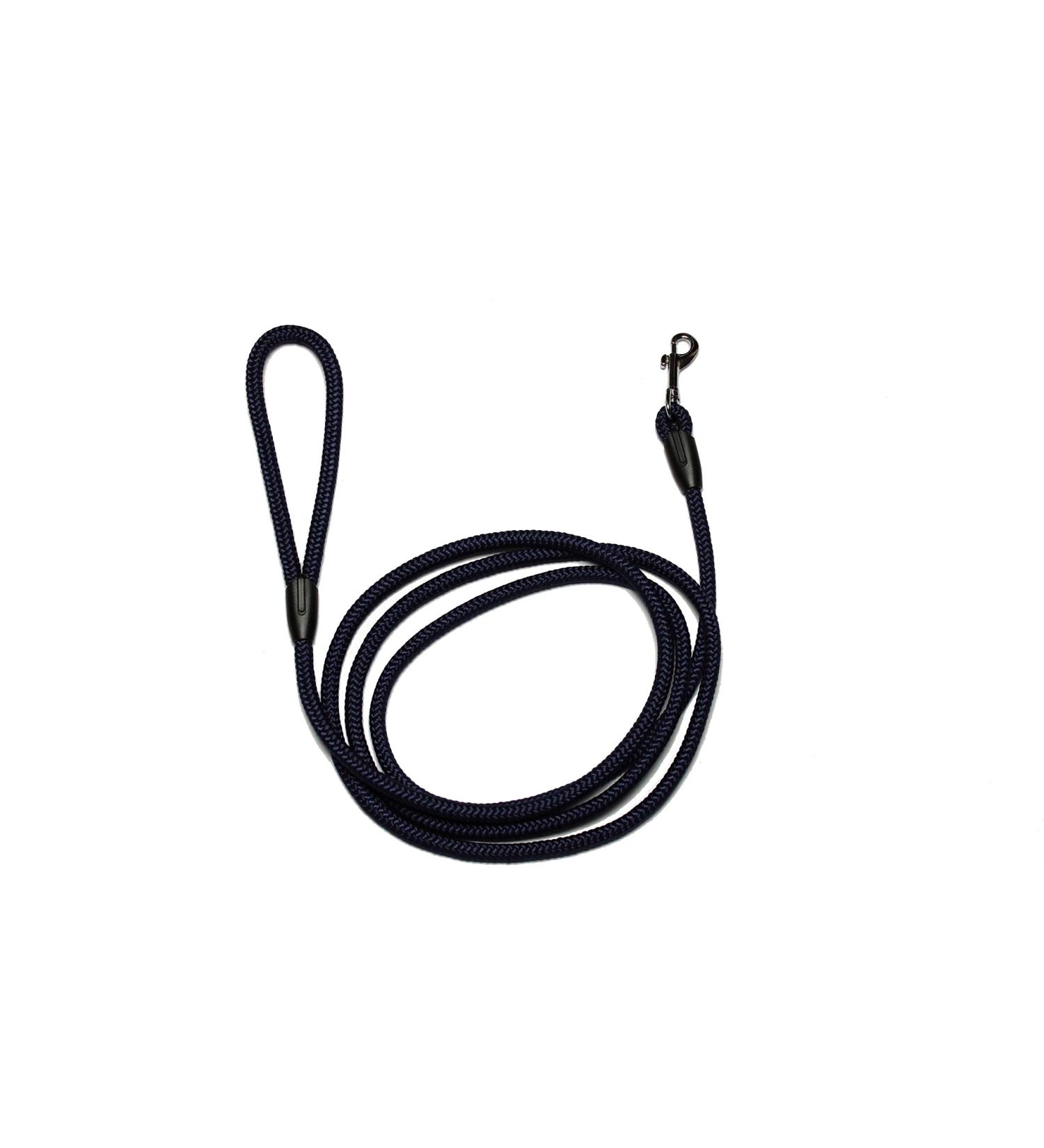 Leash - rope leash with hand loop Basic 10mm 27 colours 7 lengths (2.00 m navy blue) 2.00 m navy blue