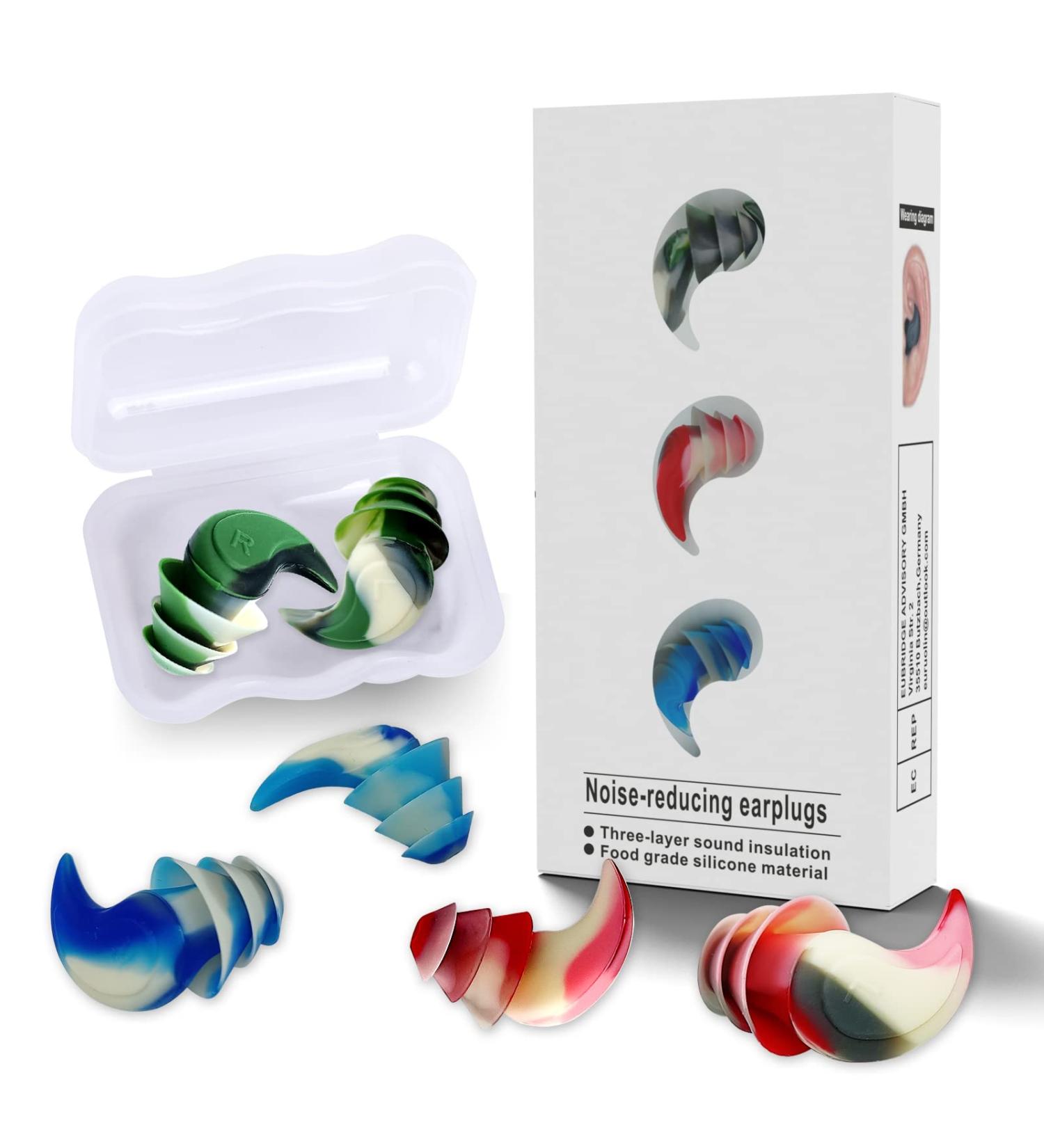 Buy Reusable Silicone Ear Plugs for Sleeping | Waterproof Noise-Suppressive Earplugs | 3 Pairs for Ultimate Hearing Protection - Buy Online on GoSupps.com