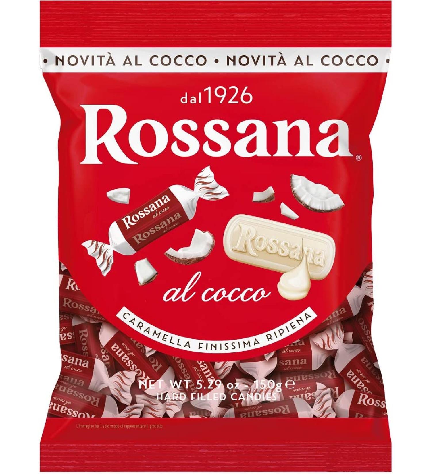  Italian Gourmet E.R. Rossana al Cocco Caramelle Candies Bonbon Lollies Pack of 6 hard candies with a creamy milk and coconut filling 150g bag + Italian Gourmet Polpa di Pomodoro 400g box - Buy Online on GoSupps.com
