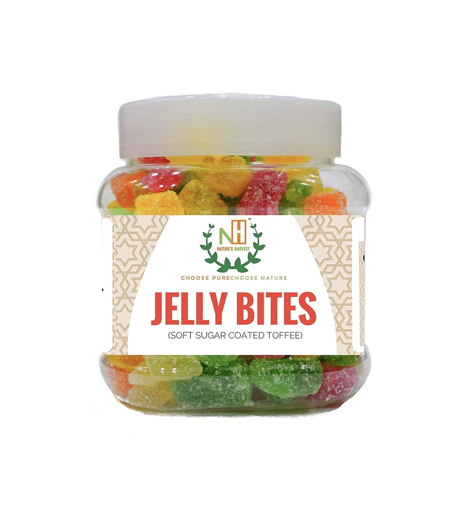 NATURE'S HARVEST: Jelly Bites - Sugar Coated Jelly Candy jar - (400g)_Packing May Vary
