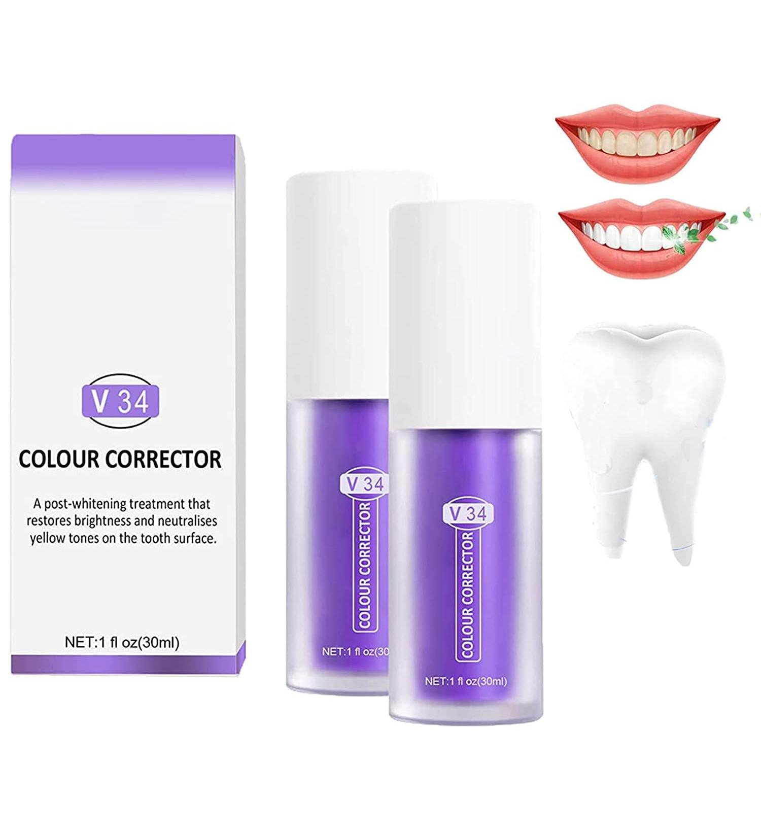 Shop 2-Piece Tooth Cleaning Toothpaste Set | V34 Color Corrector & Sensitive Teeth Solution - Buy Online on GoSupps.com