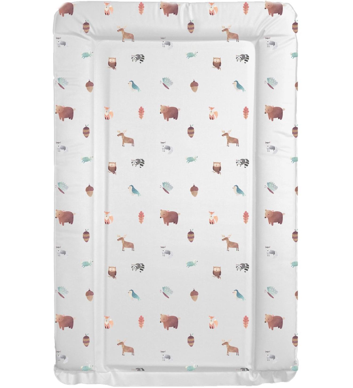 Deluxe Unisex Baby Waterproof Changing Mat with Raised Edges - Unique Beautiful Woodland Animals Design