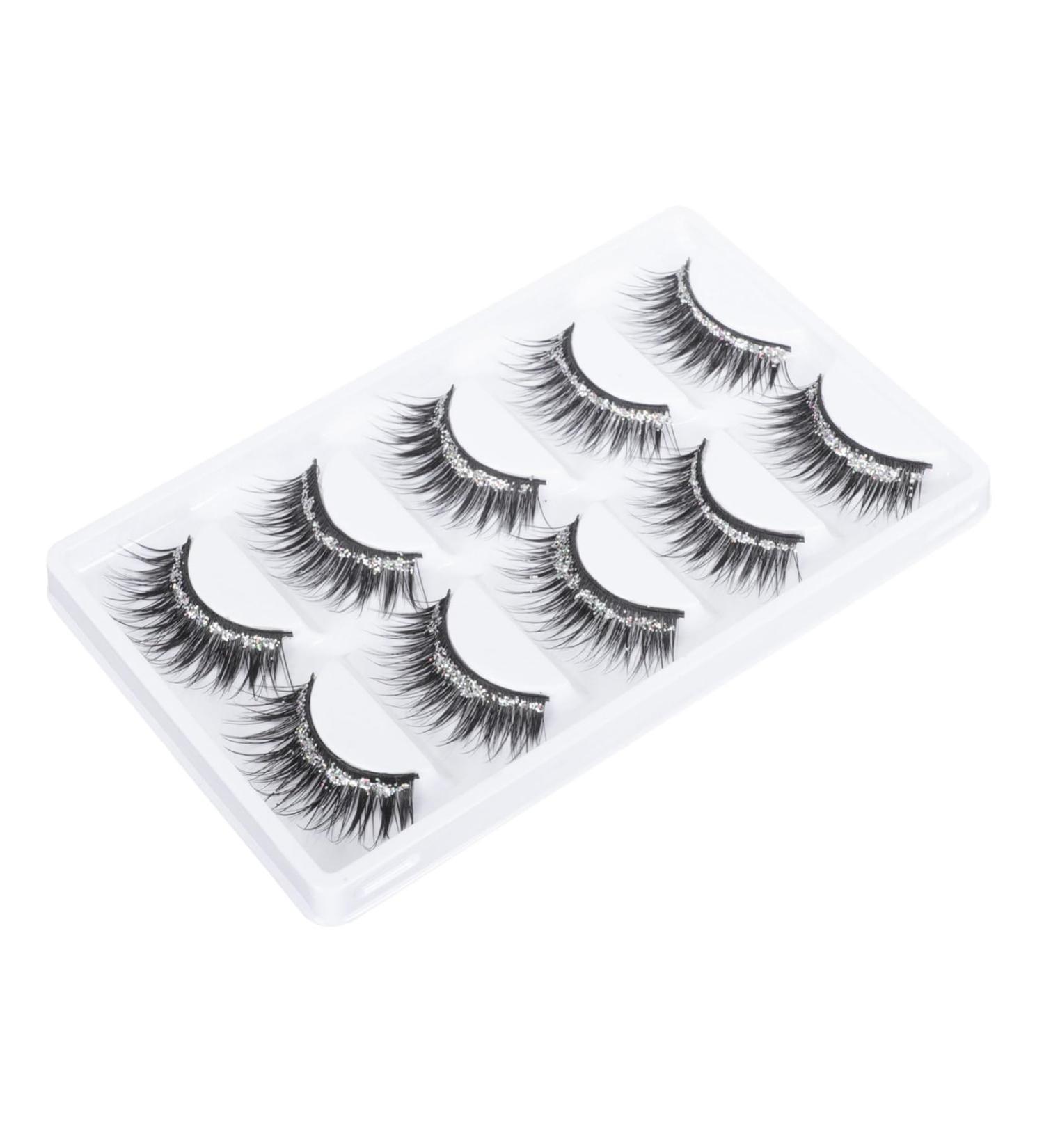 FRCOLOR 5 Pairs Eyelashes Faux Lashes Natural Look Natural Lashes Pestanas Postizas Naturales Faux Lashes Full Makeup Eyelash Cat Eyes Look False Lashes Accessories Dense Artificial Fiber - Buy Online on GoSupps.com