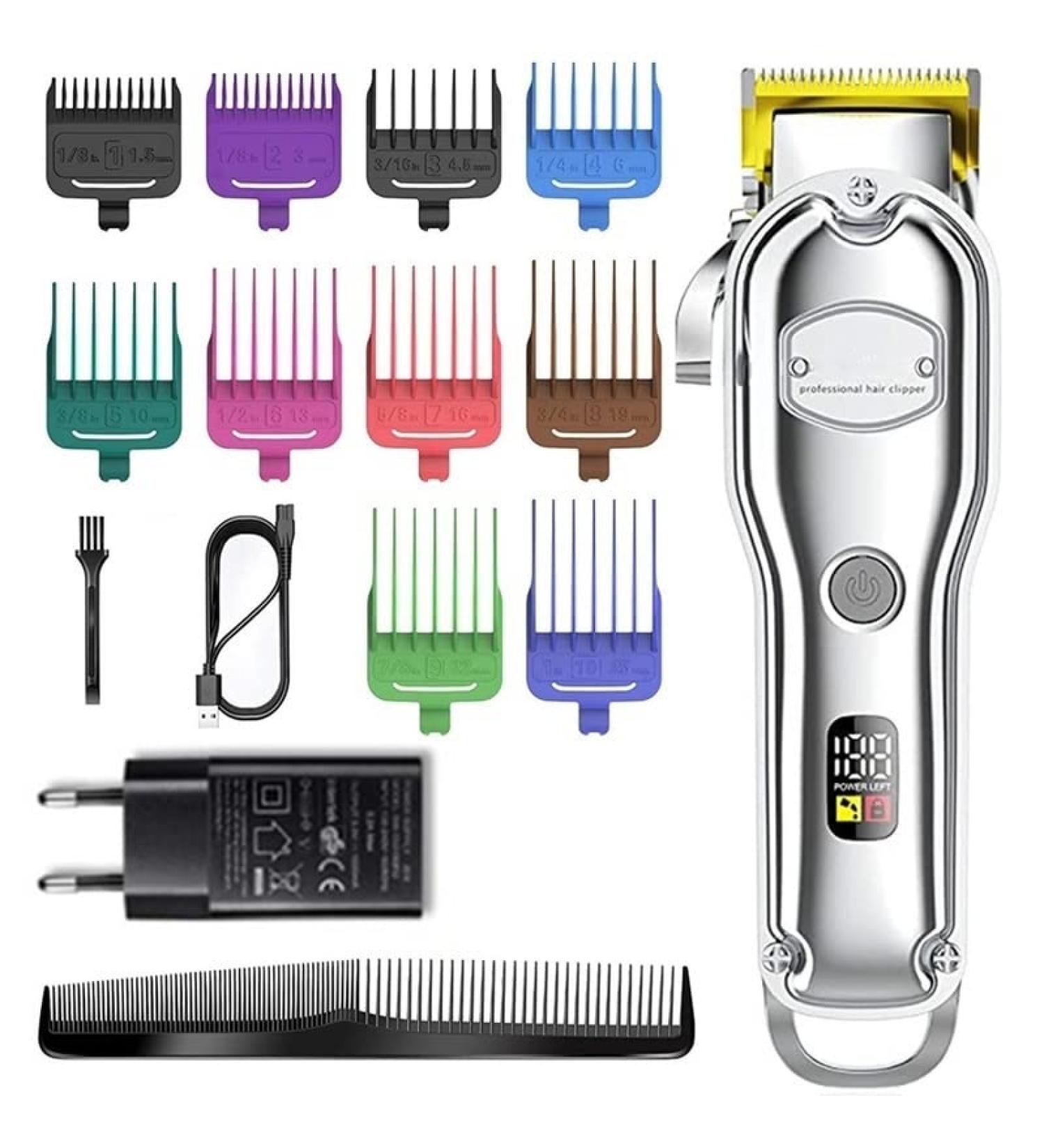 Professional Hair Clippers for Men - Powerful LED Electric Hair Trimmer Kit Washable & Adjustable Corded/Cordless - Ideal for Home & Salon - Buy Online on GoSupps.com