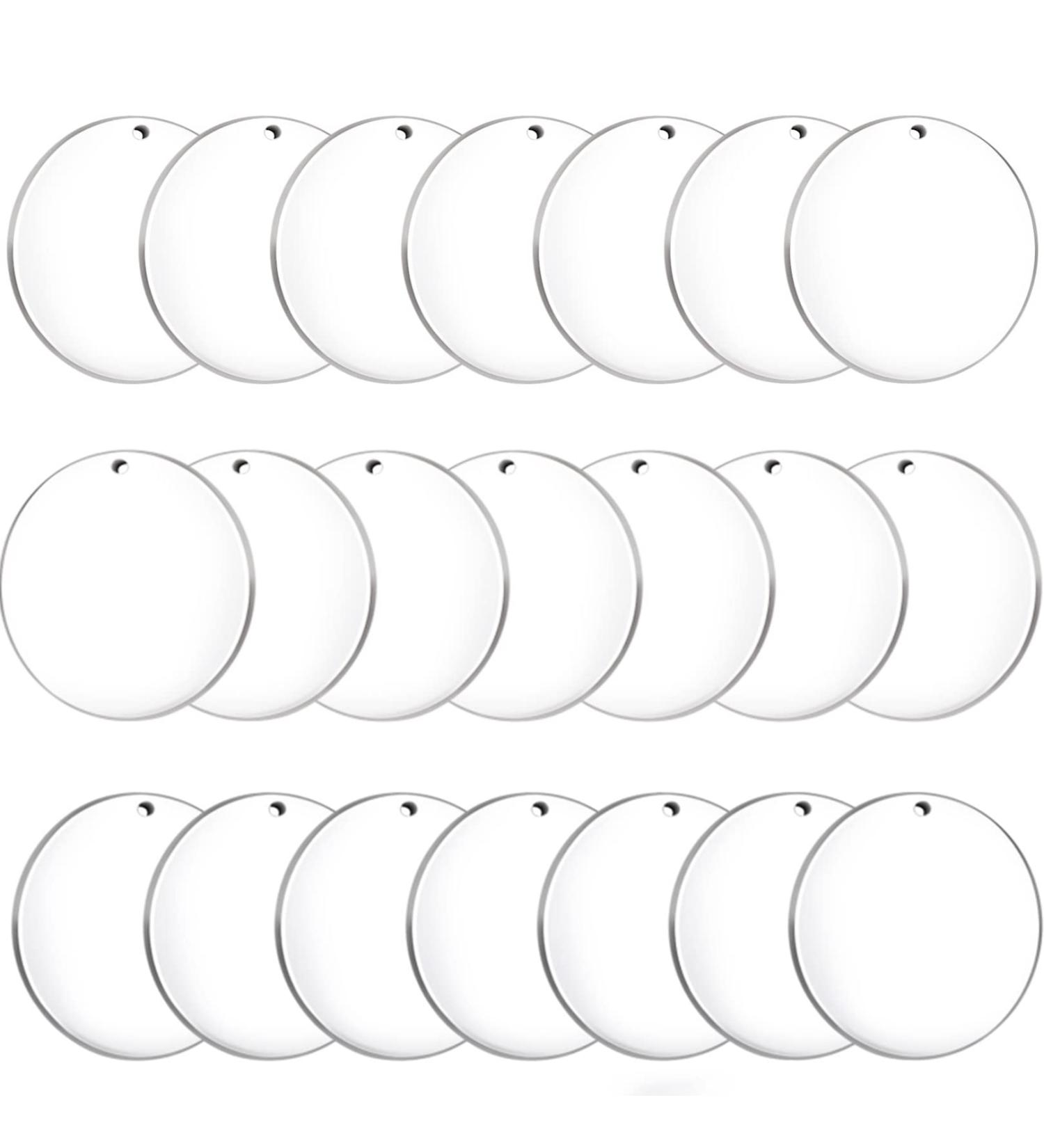 Senbota 100 Pcs 2 Inch Circle Acrylic Keychain Blanks - Clear Acrylic Discs for Keychains & Crafts - Buy Online on GoSupps.com