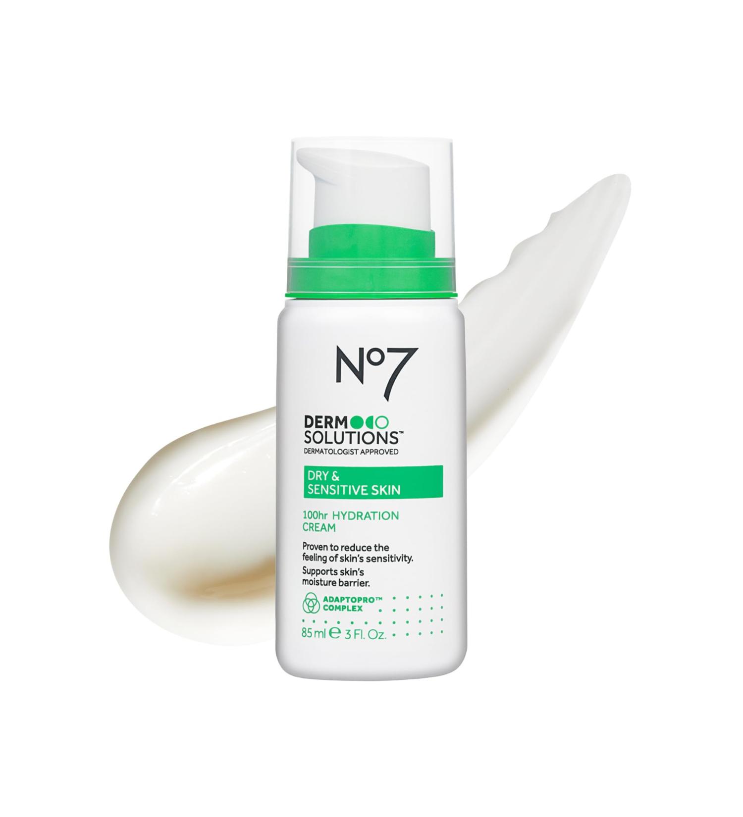 No7 Derm Solutions 100hr Hydrating Face Moisturizer - Face Cream Formulated with Ceramides Niacinamide & Adaptogens to Help Maintain Moisture Barrier - For Sensitive & Dry Skin (3 Fl Oz) - Buy Online on GoSupps.com