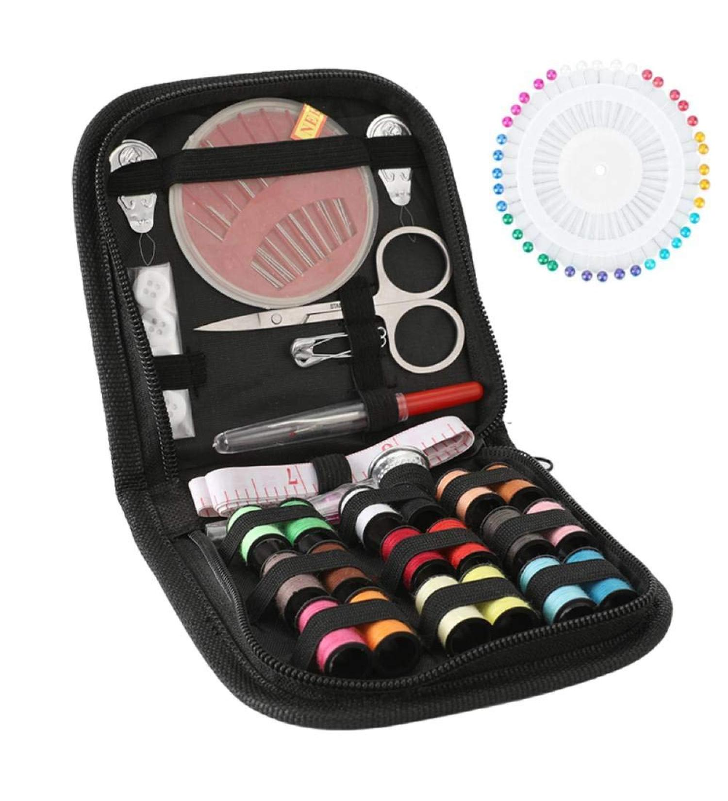 Premium 104 Pcs Sewing Kit for Beginners & Travelers - Portable Needle and Thread Set with 18 Color Threads, Needles, Scissors, and Thimble - Buy Online on GoSupps.com