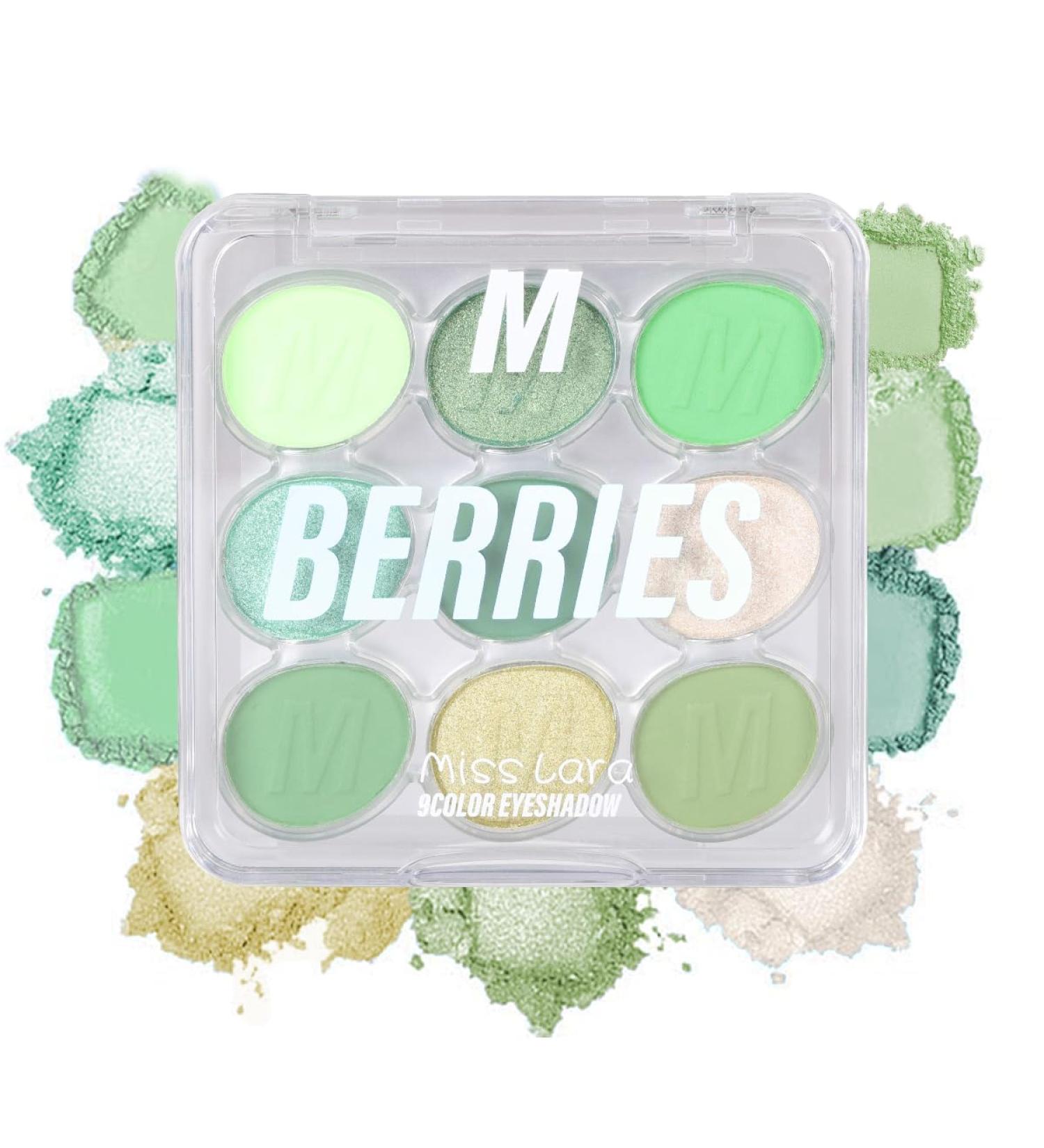 Teekerwang 9Color Shimmer Matte Eyeshadow Palette Highly Pigmented Light Green Dark Green Blue Eyeshadow Blendable Shiny Matte Makeup Powder Palette Blue - Buy Online on GoSupps.com