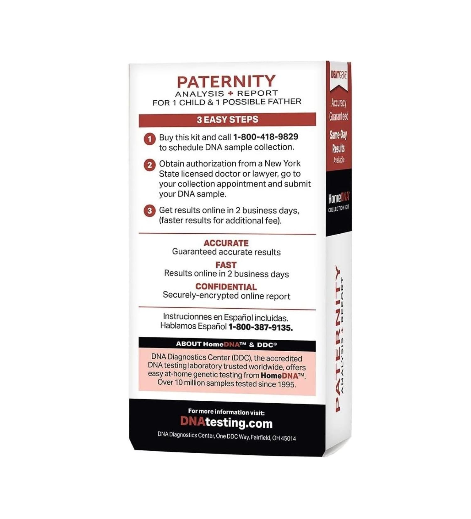IDENTIGENE DNA Paternity Test Collection Kit for New York Residents
