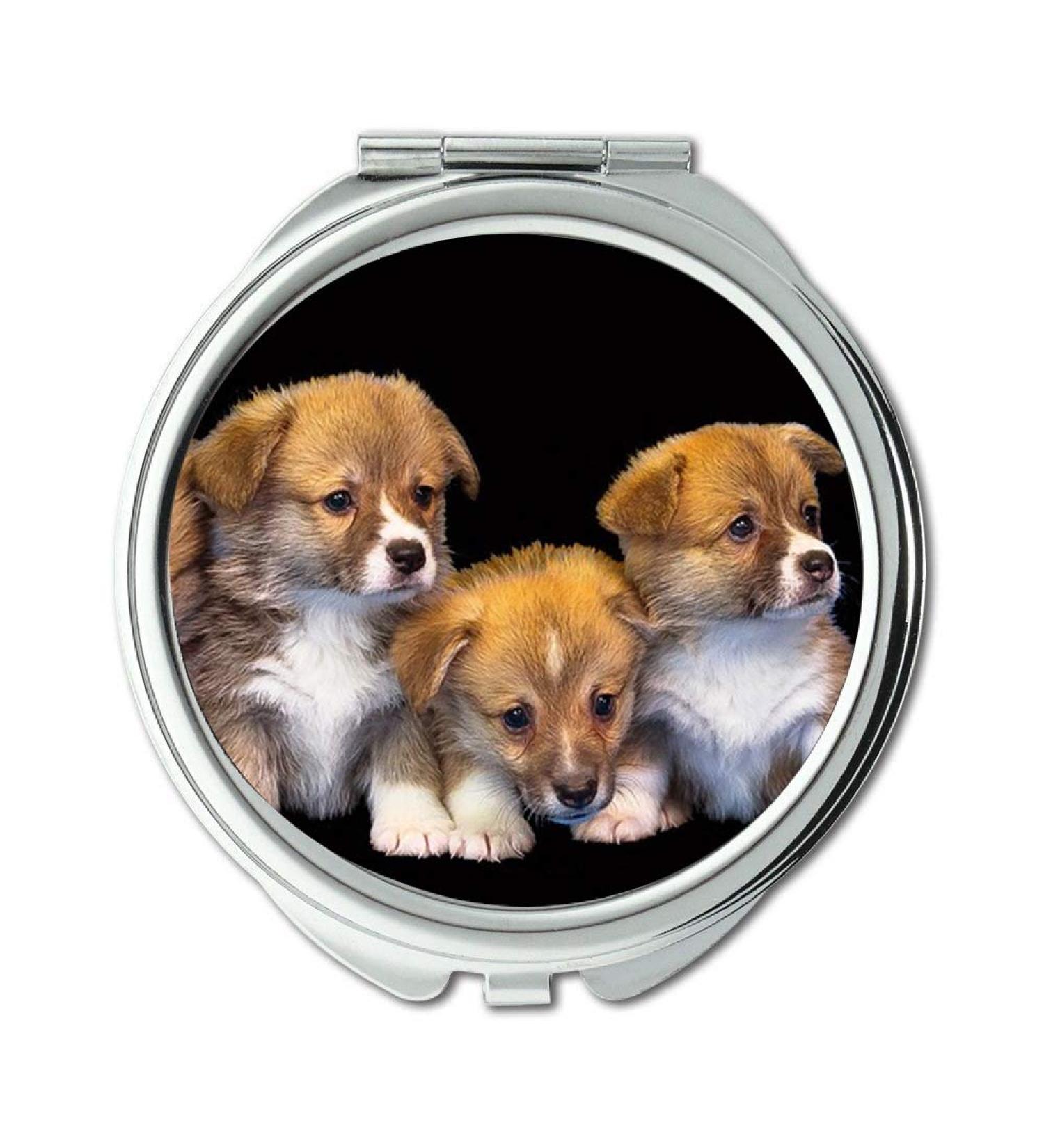 Mirror Compact Mirror Dog Animal Isolated Cute Puppy Pet Small pocket mirror portable mirror - Buy Online on GoSupps.com