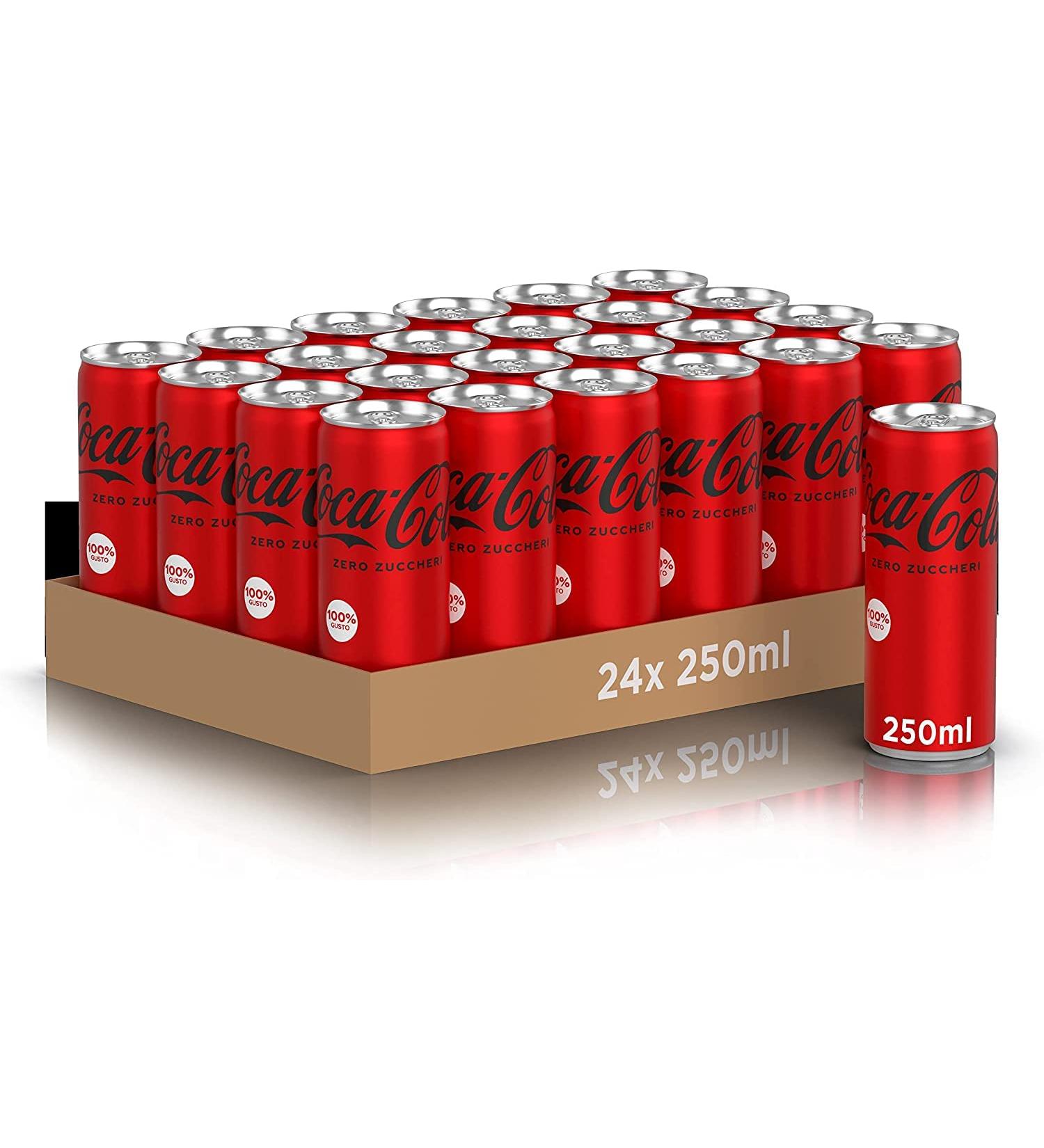 Coca-Cola ZERO Sugar 250ml x 24 Slim Cans No Sugar Coke Cans Cola 250 ml (24 Count)