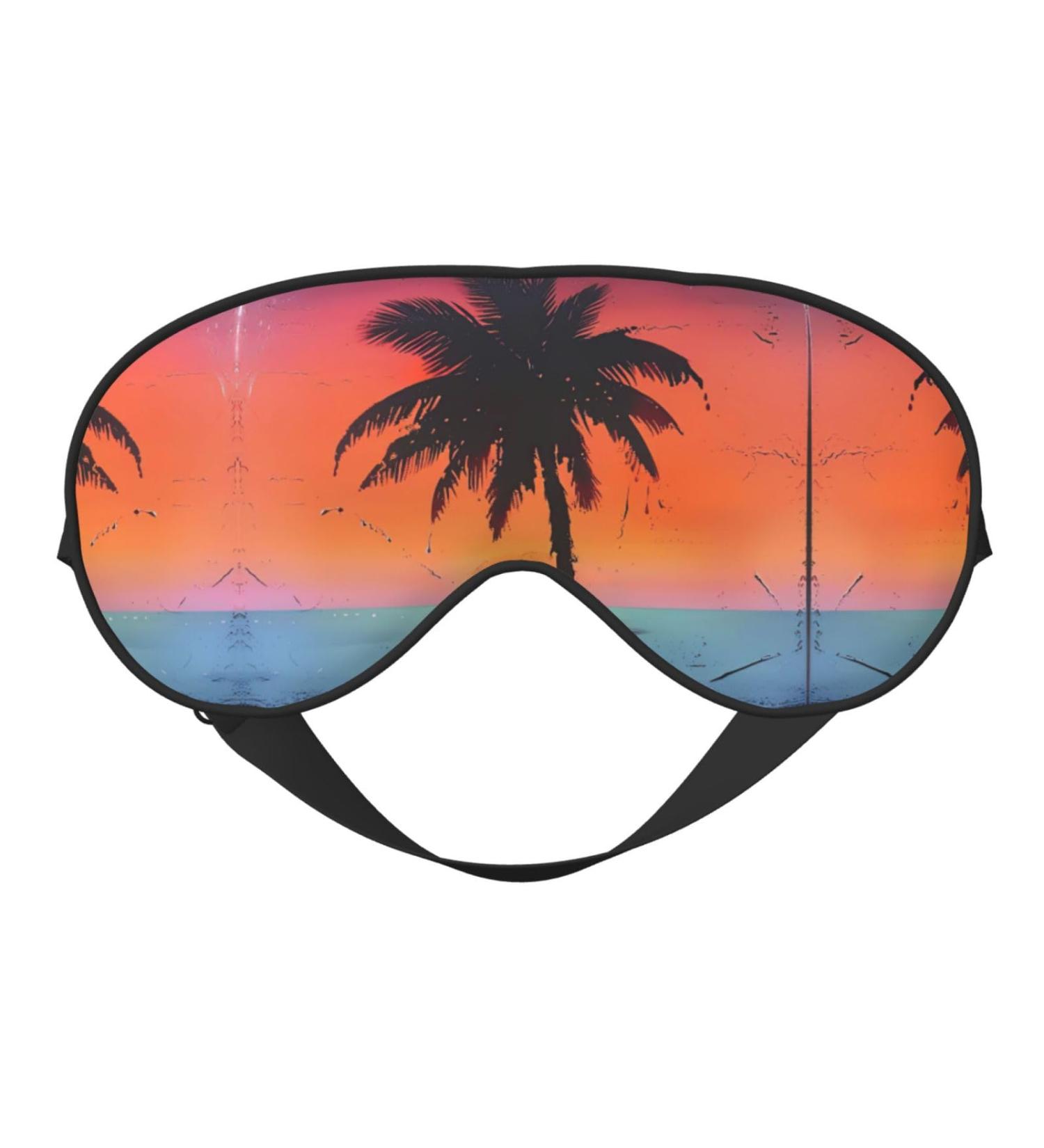 Tropical Sunset Print Unisex Eye Mask - Soft Light-Blocking Comfortable Sleep Mask for International Shipping - Buy Online on GoSupps.com