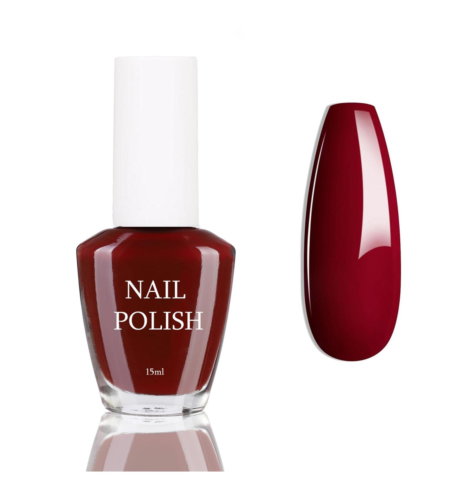 Nail Polish - Wine Red Nail Varnish - Burgundy Red Nail Polish - Long Lasting Chip Resistant & Quick Drying Nail Polish for DIY Nail Art Manicure at Home (Wine Red) - Buy Online on GoSupps.com