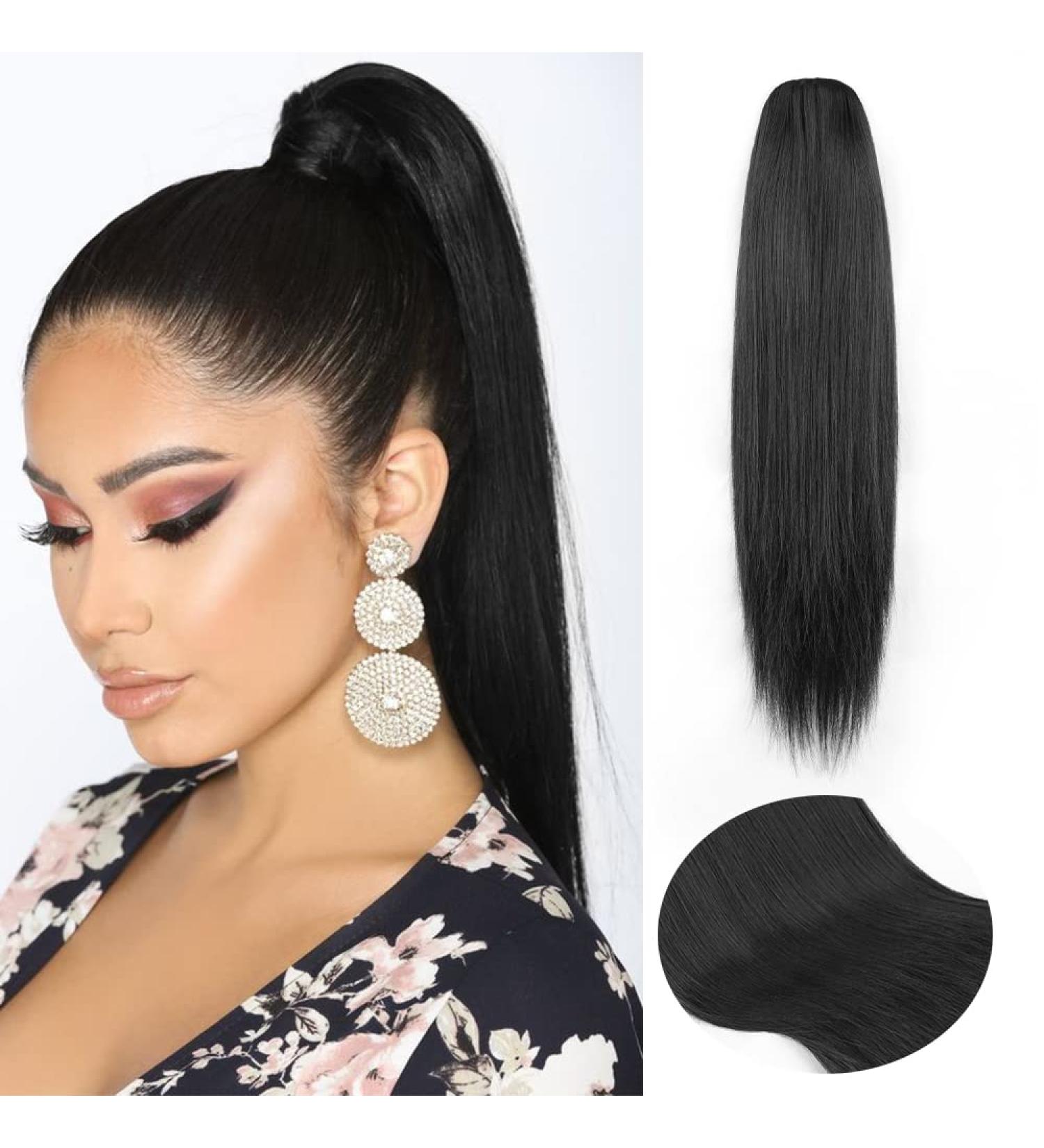 24 AISI BEAUTY Drawstring Ponytail - Natural Black Straight Hair Extensions for Women - Buy Online on GoSupps.com