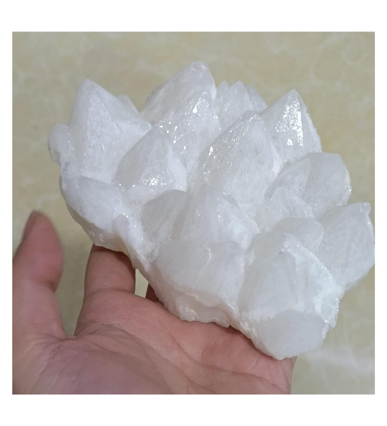 Crystal Cluster 1pc Natural White Crystals Cluster Stones Point Specimen Home Decor Quartz Label Gift Full of Texture (Size : 300-400g) - Buy Online on GoSupps.com