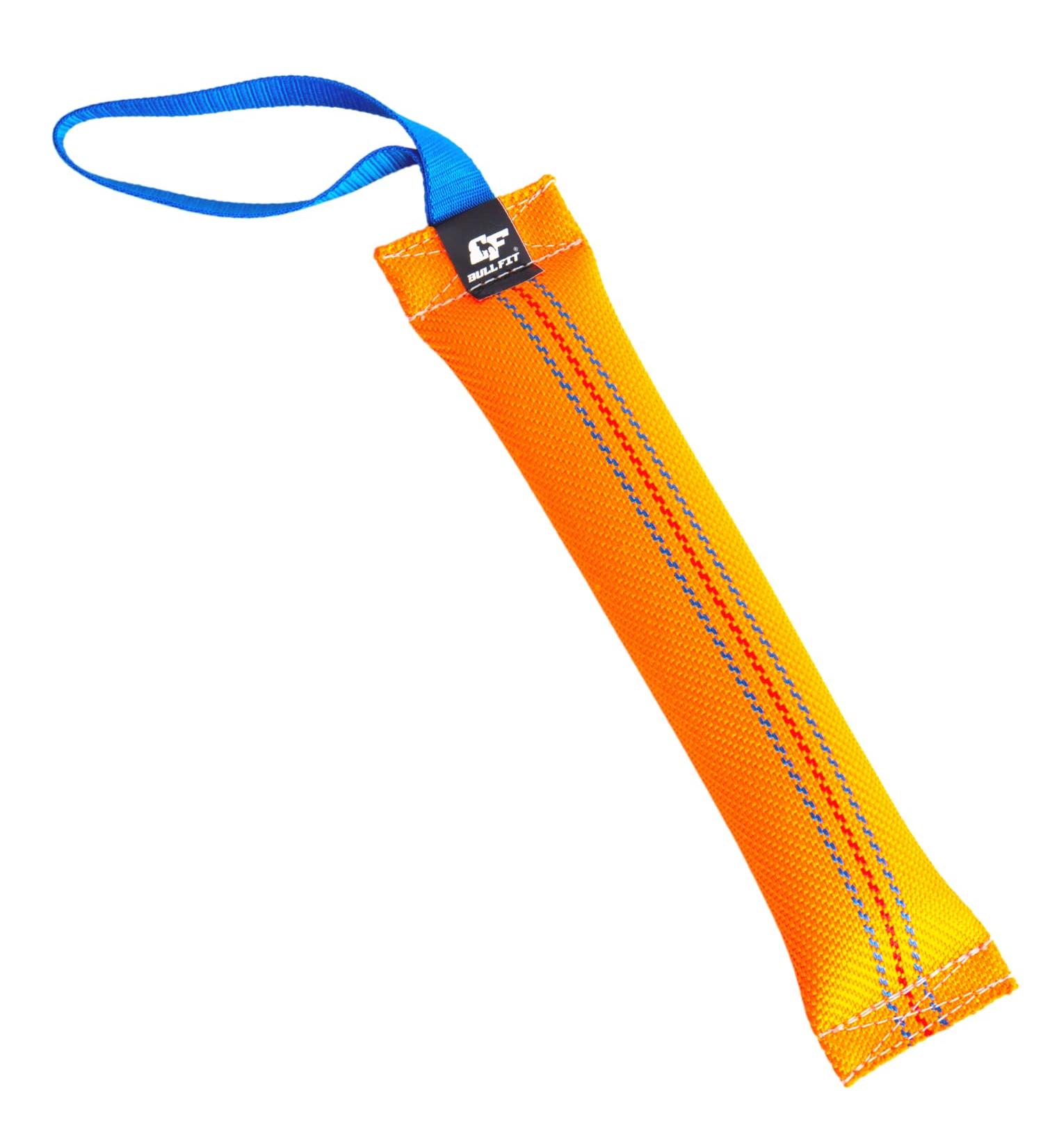 Buy Bull Fit Dog Toy - 30 cm Durable Fire Hose K9 Training Tug with Hand Loop - Robust Handmade Orange Dog Toy for Taming and Play - Buy Online on GoSupps.com