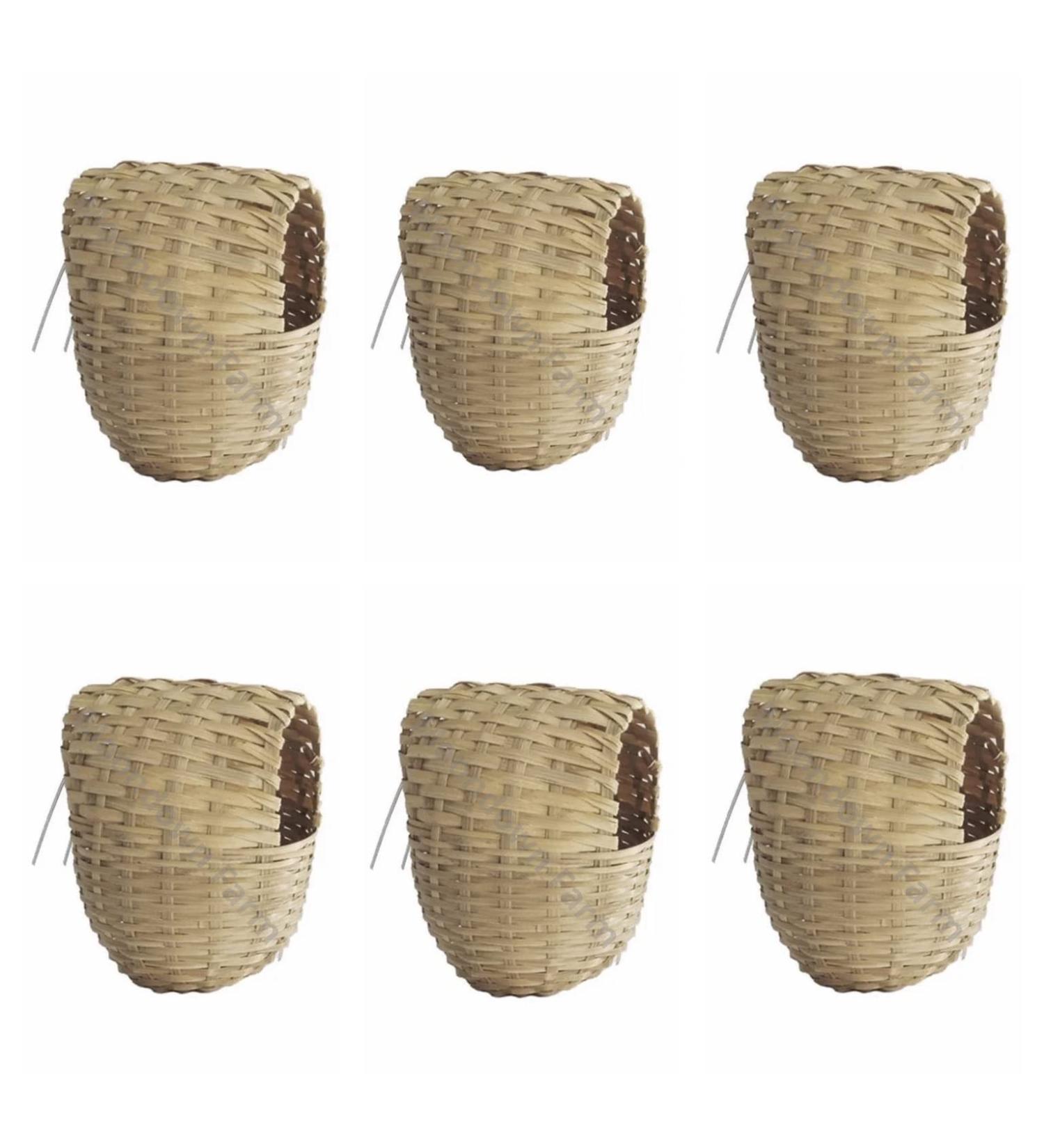 Moondown Farm Finch Nest Box Wicker with Hooks 6 Pack 9 x 9 x 11 - Buy Online on GoSupps.com